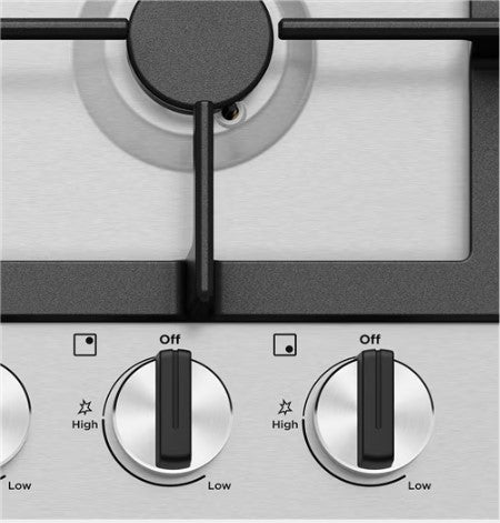 Westinghouse WHG644SC 60cm 4 Burner Stainless Steel Gas Cooktop - High Efficiency Gas Stove for Modern Kitchen Cooking, Perfect for Home Chefs & Entertaining