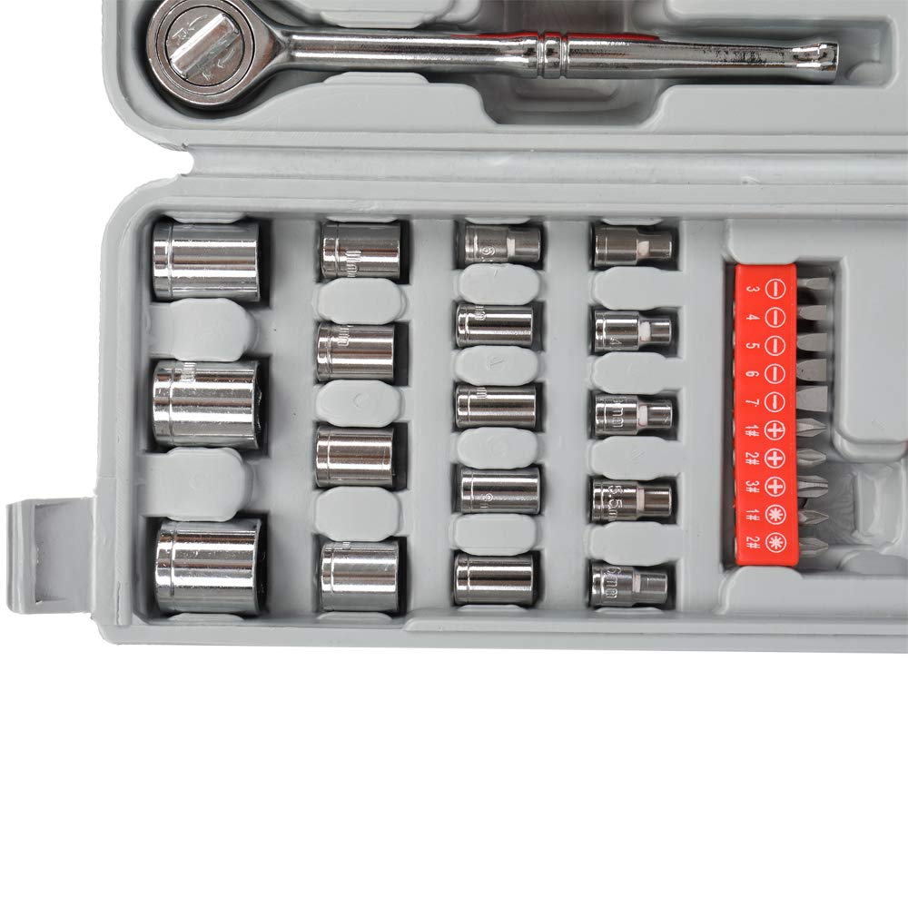 GT4-LY 186-Piece Tool Set in Grey & Black - Complete Home Repair & DIY Tool Kit for Automotive, Construction & Household Projects