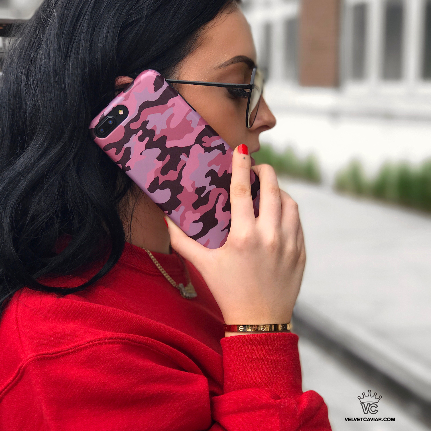 Dusty Rose Camo iPhone Case - Trendy Protective Phone Cover for iPhone 13/14/15 Pro Max - Perfect for Outdoor Adventures, Travel & Daily Use