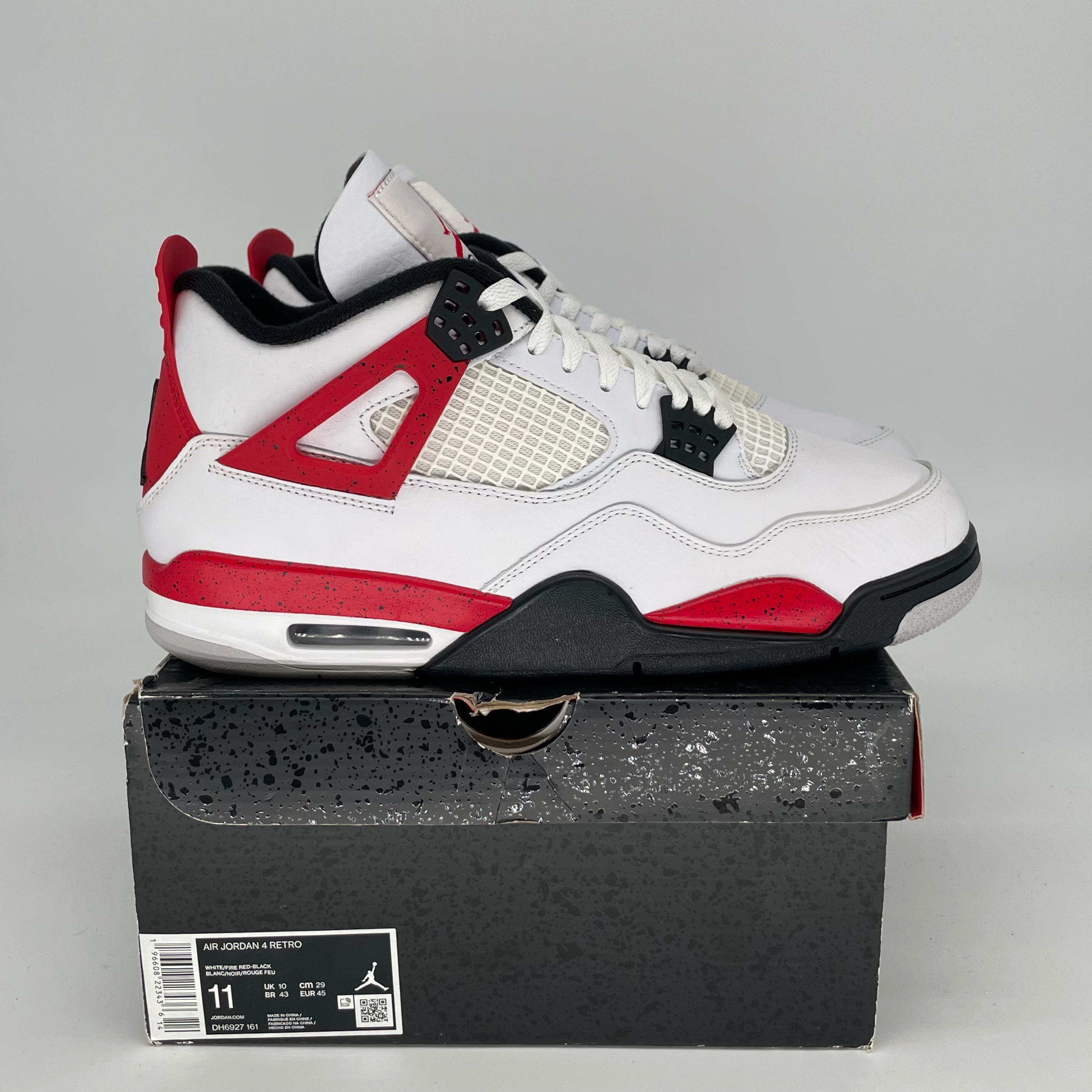AIR JORDAN 4 Retro Red Cement Men's/Women's Basketball Shoes Size 11 & 12.5W - DH6927-161 | Authentic Sneakers for Streetwear, Gym & Casual Outfits
