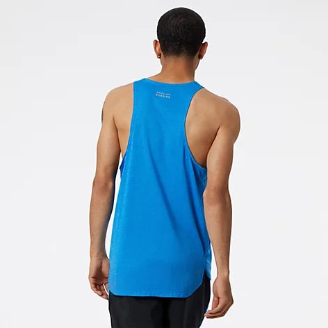 Men's Graphic Impact Run Singlet - Breathable Athletic Tank Top for Running & Workouts - SB8 Serene Blue/Heather - Perfect for Marathon Training & Gym Sessions