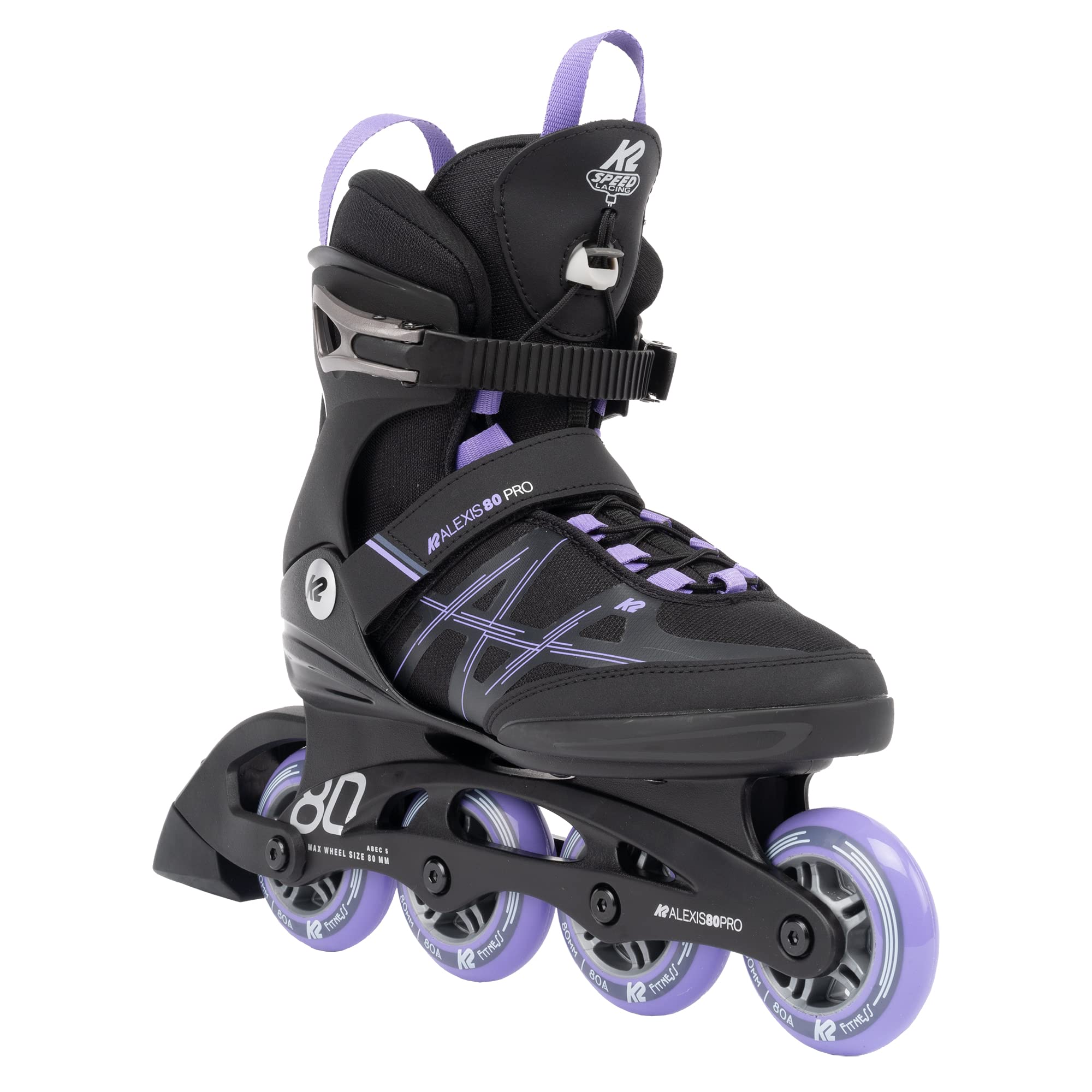 K2 Alexis 80 Pro Lavender Women's Inline Skates - Perfect for Fitness, Outdoor Rollerblading & Recreational Skating