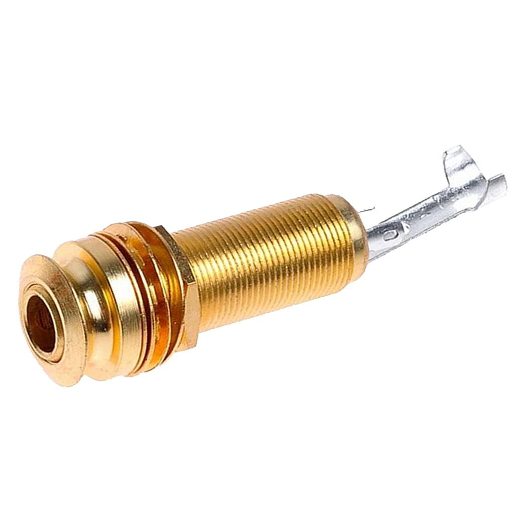 MTGJFDDFO Gold Flush Mount Endpin Output Jack - Premium Guitar Accessory for Electric & Acoustic Guitars - Perfect for Live Performances & Studio Recording