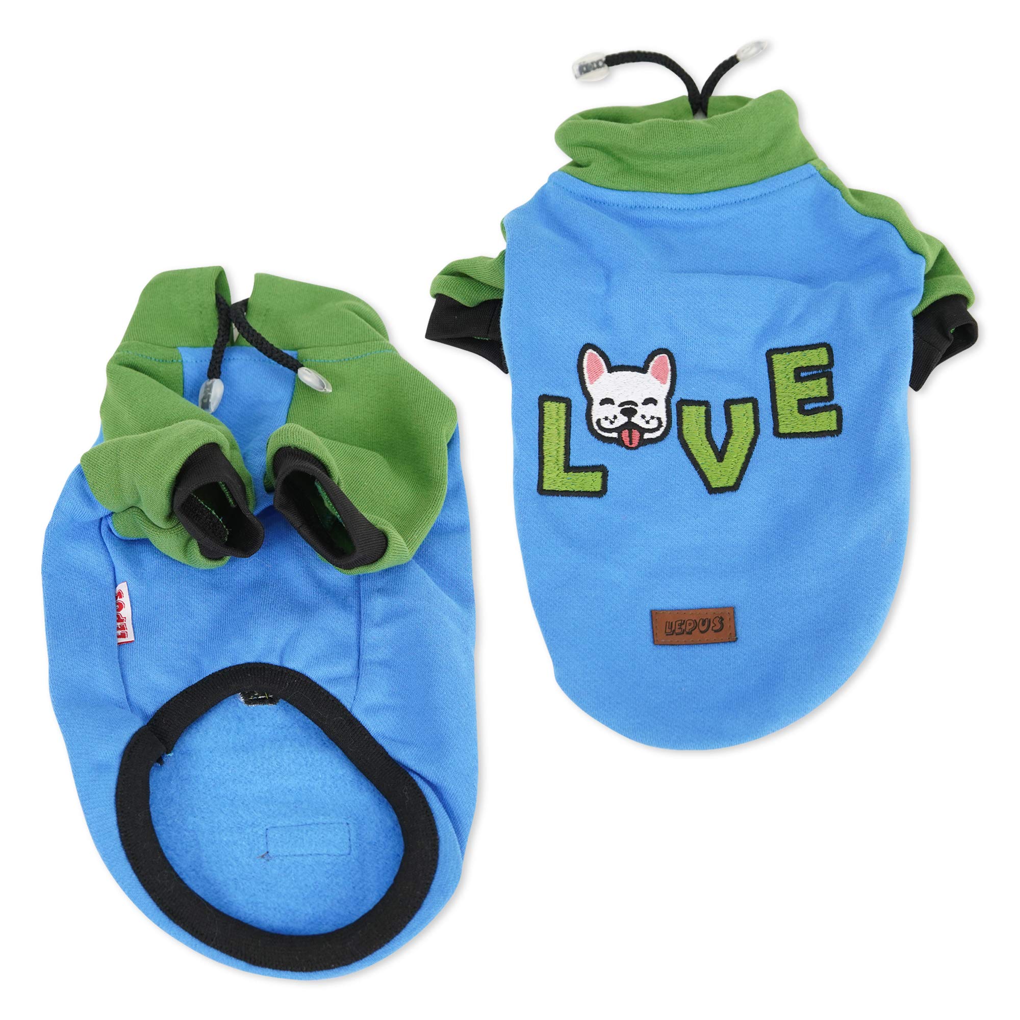 SussexHome XXL Dog Sweater - Warm Washable Winter Coat with High Collar for Large Dogs | Blue Pet Jacket for Cold Weather & Outdoor Adventures
