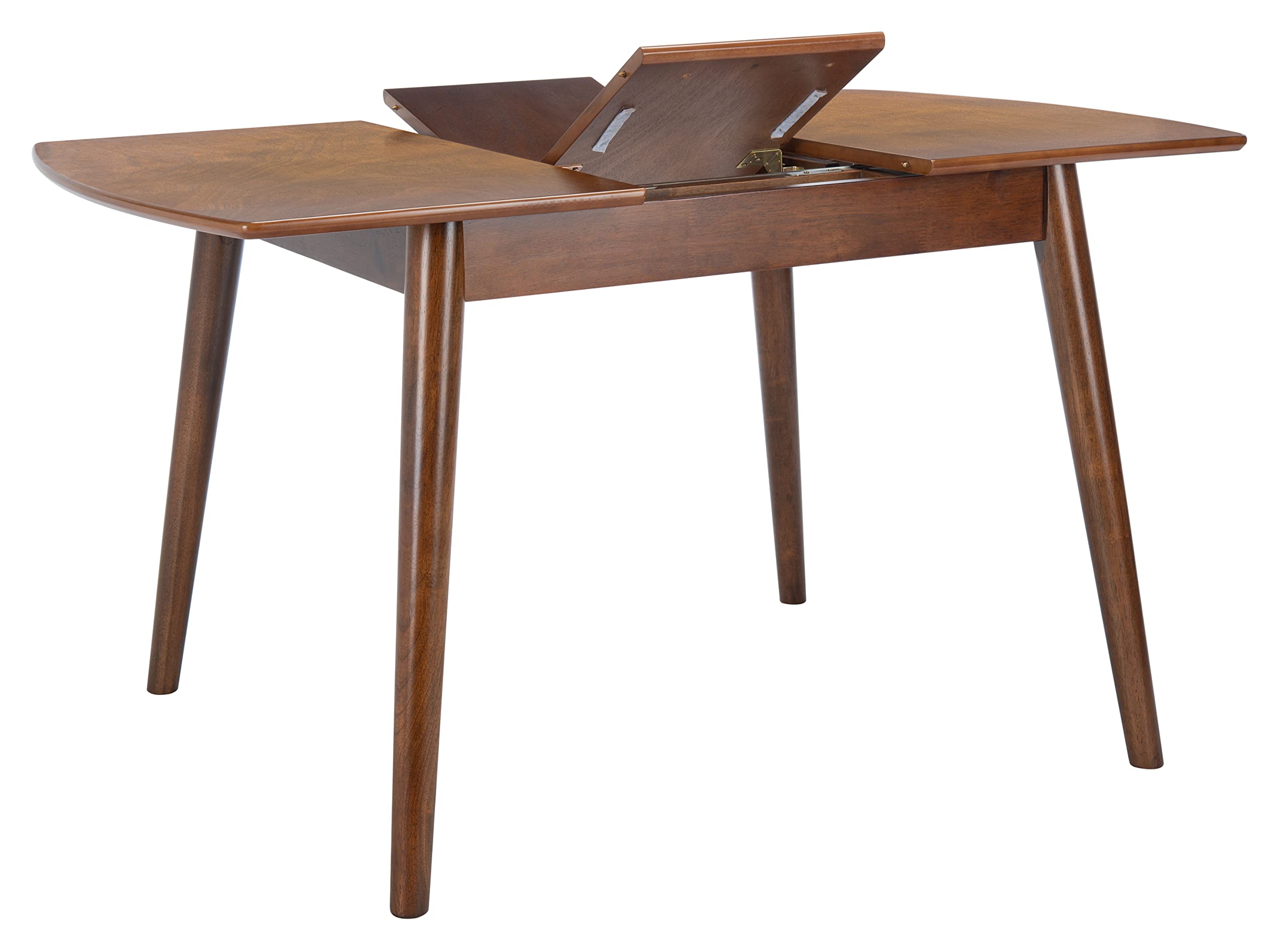 SAFAVIEH Home Collection Varda Walnut Manual Extension Dining Table - Expandable Wooden Table for Small Space Dining Rooms & Entertaining Guests