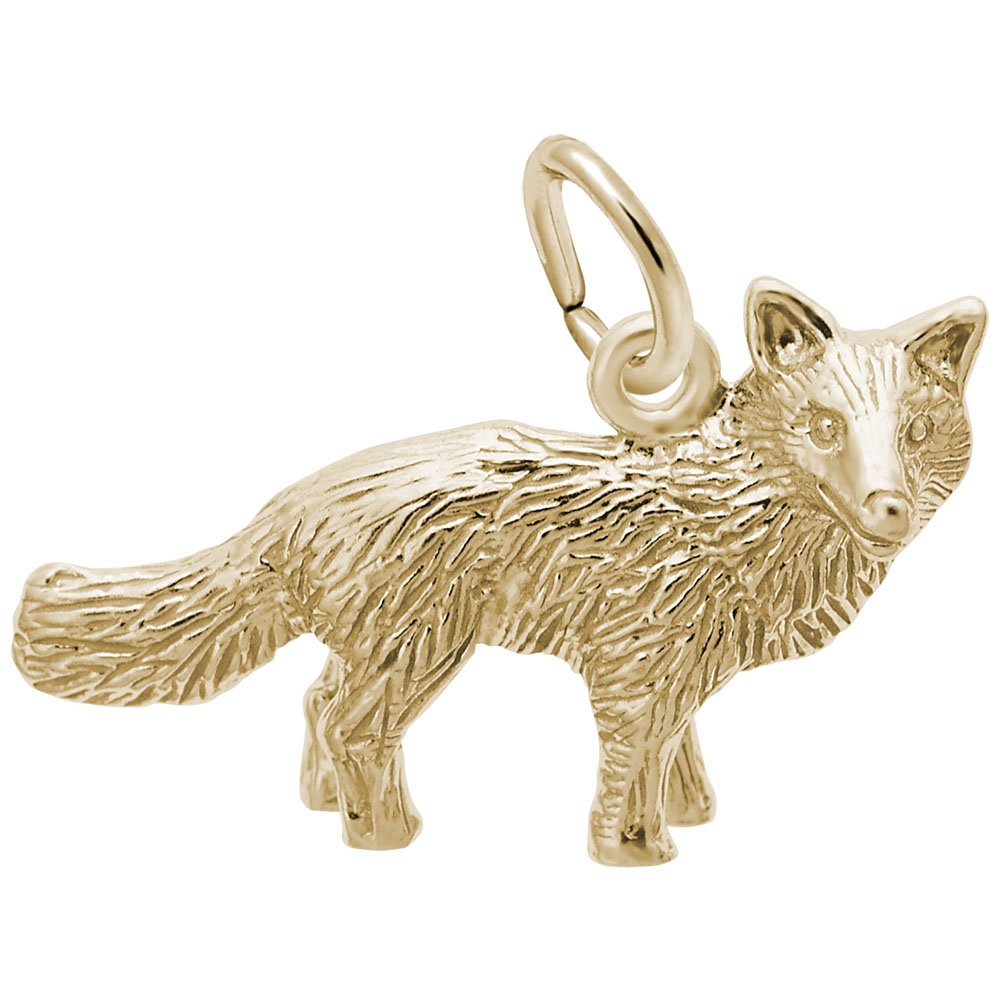 10K Yellow Gold Fox Charm Pendant - Dainty Animal Jewelry for Bracelets & Necklaces - Perfect for Gifts, Layering & Everyday Wear