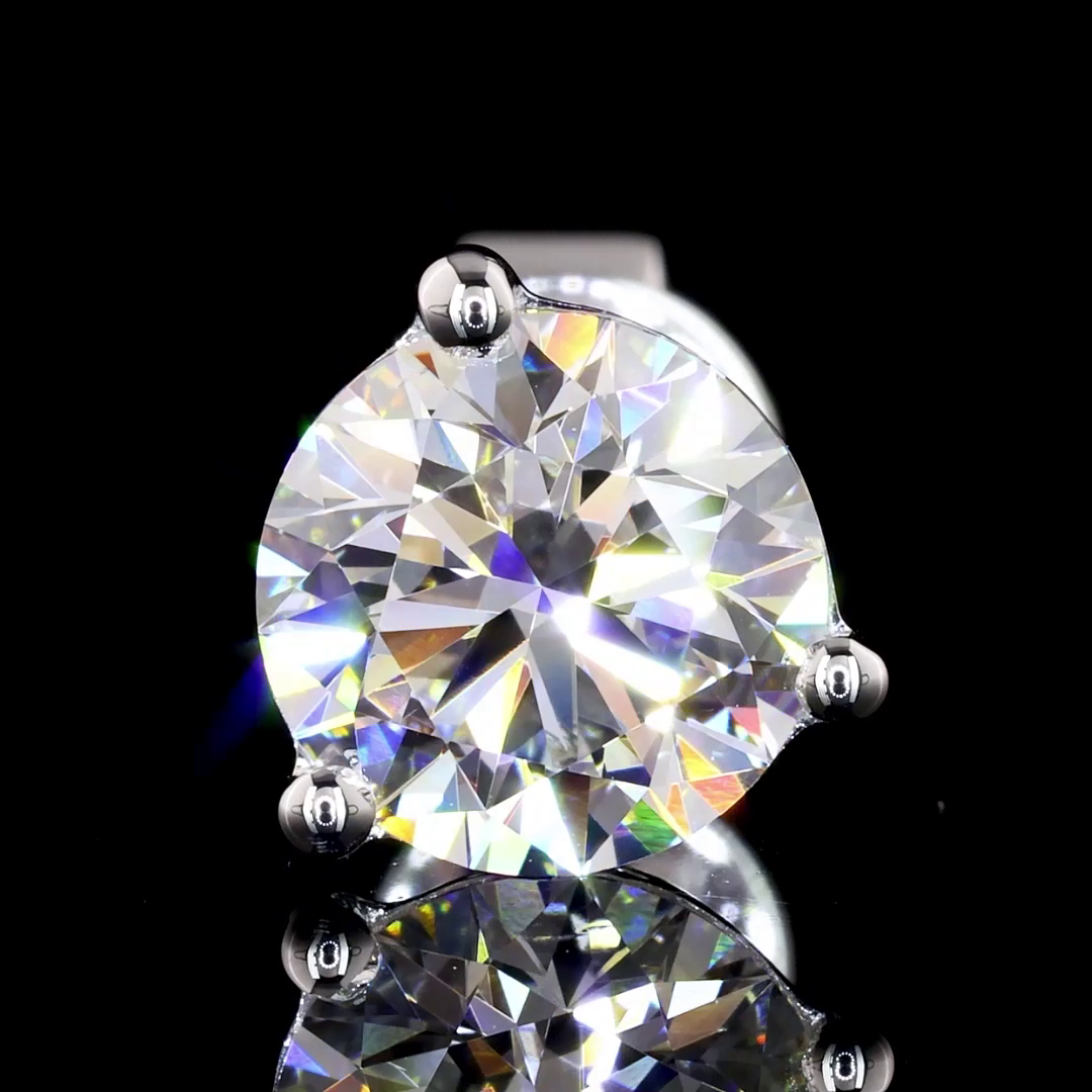 2.12 Carat Lab Grown Round E VS1 Diamond 14K White Gold Martini Stud Earrings for Women - Perfect for Weddings, Anniversaries & Special Occasions