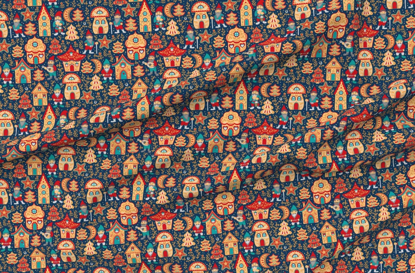 Christmas Gingerbread Houses Elf Gnome Cookies Printed Minky Fabric - Festive Holiday Baking Cotton Material for Sewing Baby Blankets, Quilt Backing & Plush Toys - Perfect for DIY Crafts, Home Decor & Holiday Gift Making