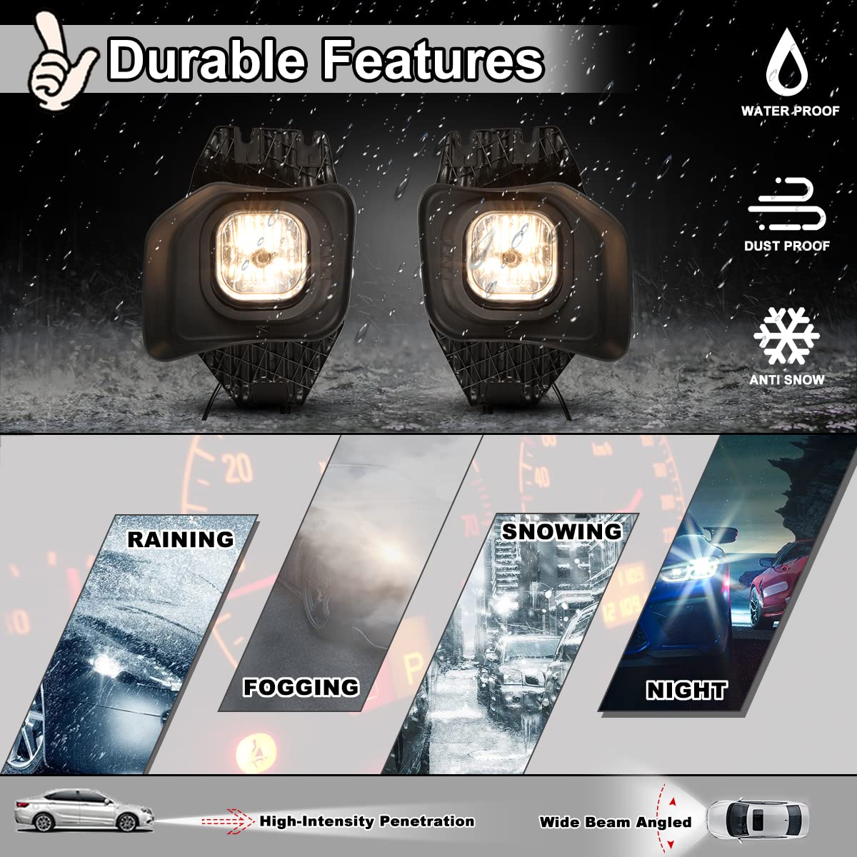 Nixon Offroad Fog Lights for Ford F-250 F-350 F-450 Super Duty (2011-2016) - Durable Fog Lamp Set, Driving Light Assembly Replacement (1 Pair) - Perfect for Off-Roading, Night Driving & Harsh Weather Conditions