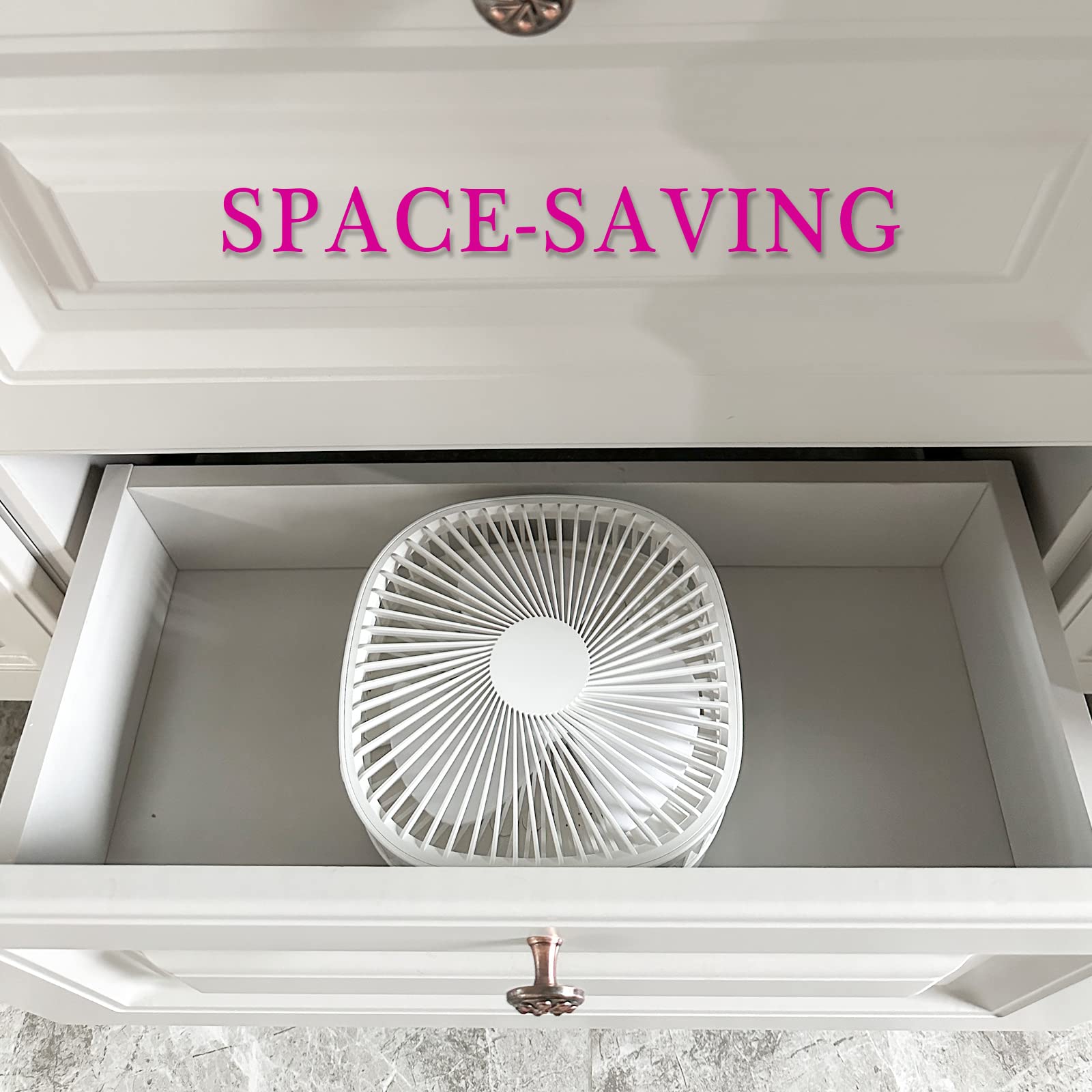 Magesh Oscillating Pedestal Fan with Remote - 4 Speed Quiet Foldable Desk & Floor Fan with Timer, Telescopic Stand - Perfect for Bedroom, Office, Camping & Outdoor Use (White)