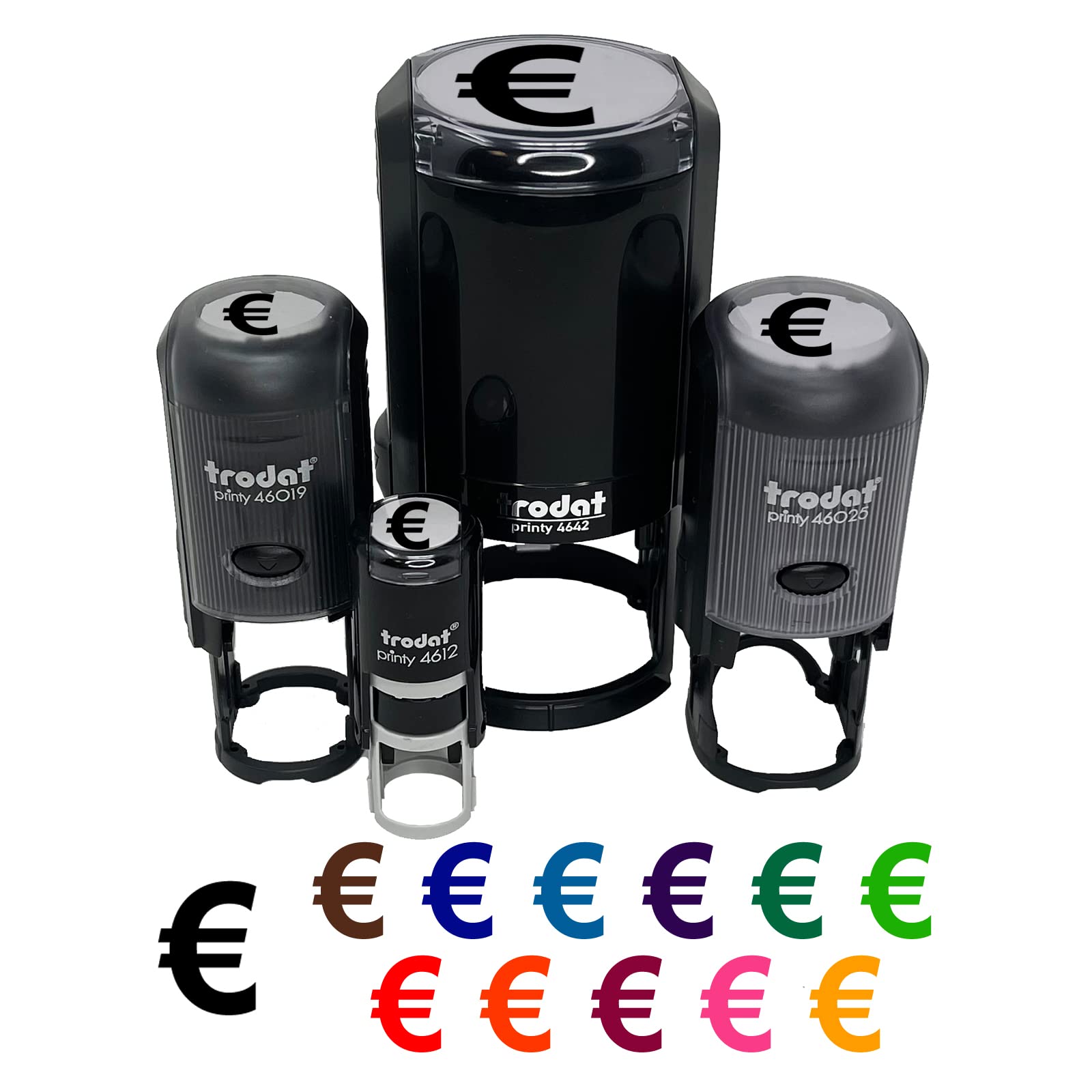 Euro Symbol Self-Inking Rubber Stamp - 1 Inch Medium Size with Black Ink for Crafting, Scrapbooking & Planner Decoration - Perfect for DIY Projects, Office Documents & Gift Wrapping