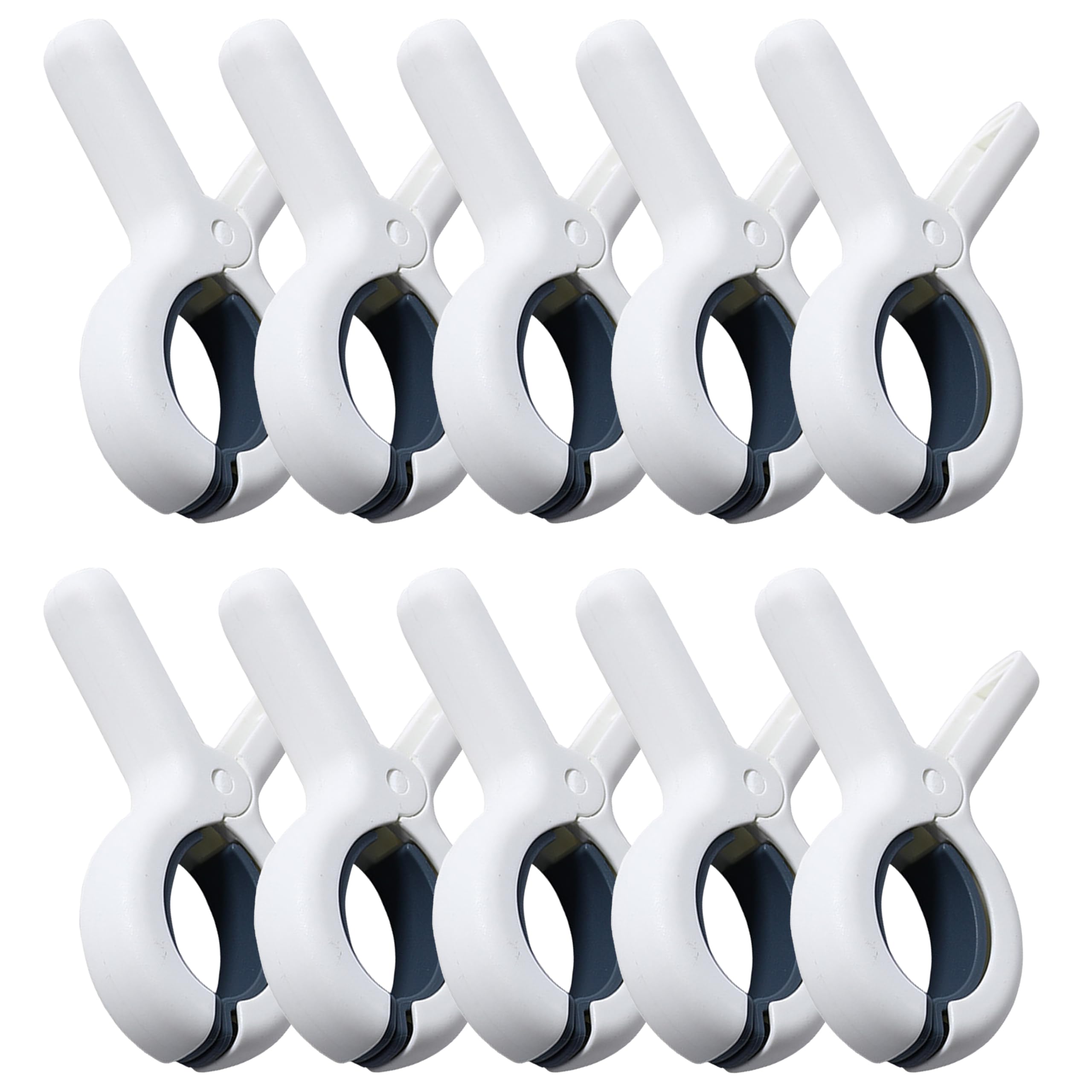 10 Pack Large 5 Inch White Plastic Clothespins - Jumbo Clips for Beach Towels, Chairs, Clothes & Outdoor Laundry - Perfect for Pool, Boat, Cruise, Travel & Home Organization