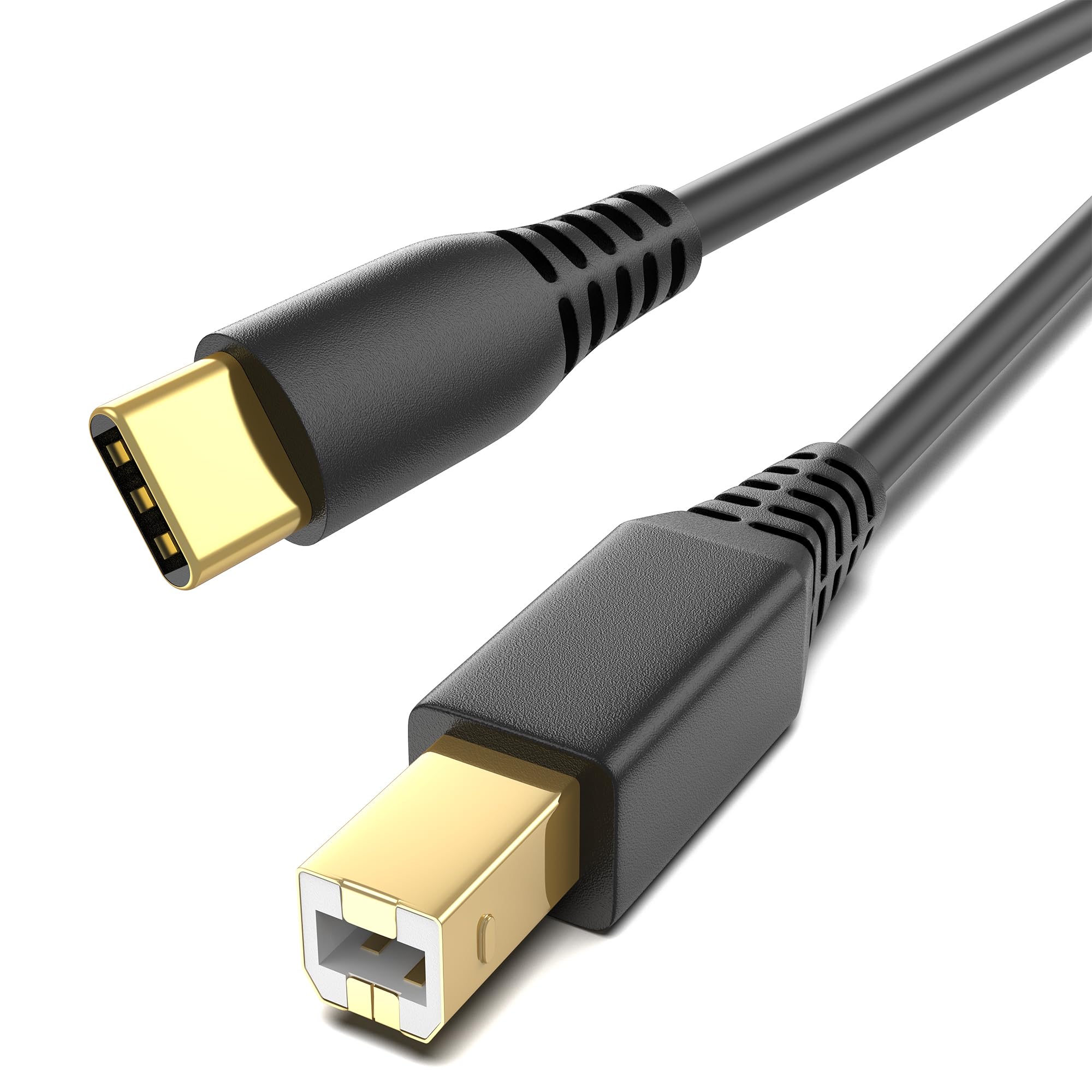 ULIFTUS 6.6FT USB-B to USB-C Printer Cable - Gold-Plated USB Type B to Type C Cord for MacBook Pro/Air, HP Printers, Yamaha Piano, MIDI Keyboards & DJ Controllers - High-Speed Data Transfer & Stable Connection for Home Office & Music Studio (2m)