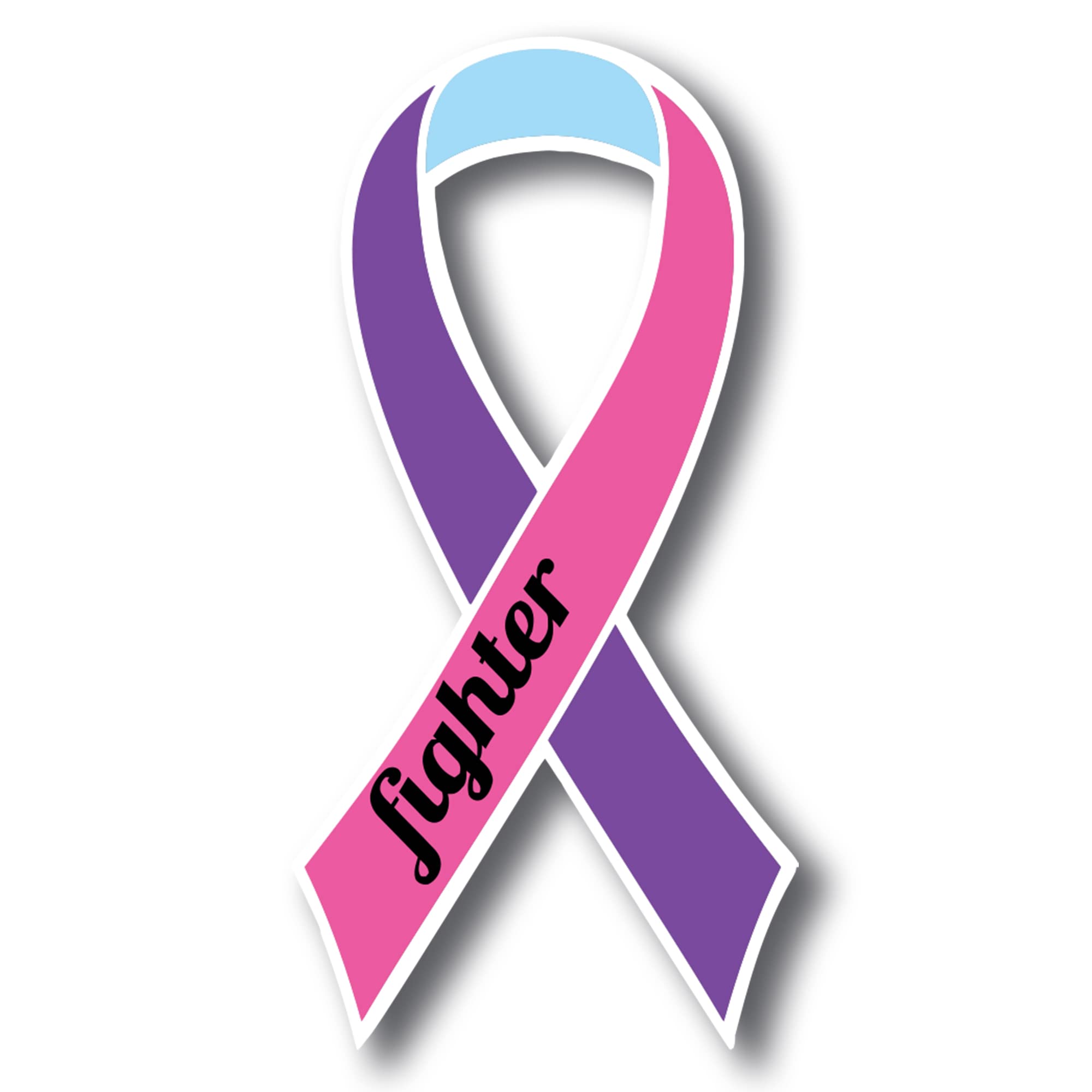 Thyroid Cancer Awareness Magnet Decal - Blue, Pink & Teal Ribbon Car Magnet (3.5x7 Inches) | Heavy Duty Automotive Magnet for Cars, Trucks & SUVs | Support Cancer Fighters with Empathy & Encouragement | Made in USA | Perfect for Fundraisers, Awareness Campaigns & Showing Support