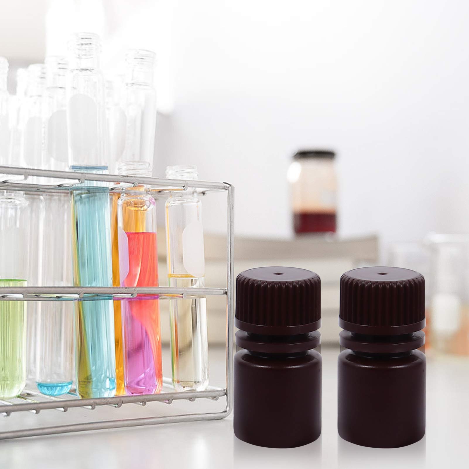 20pcs Plastic Reagent Bottles - Empty Chemical & Medicine Storage Containers with Seal for Liquids, Samples, Lab Use | Ideal for Science Experiments, DIY Projects & Home Organization