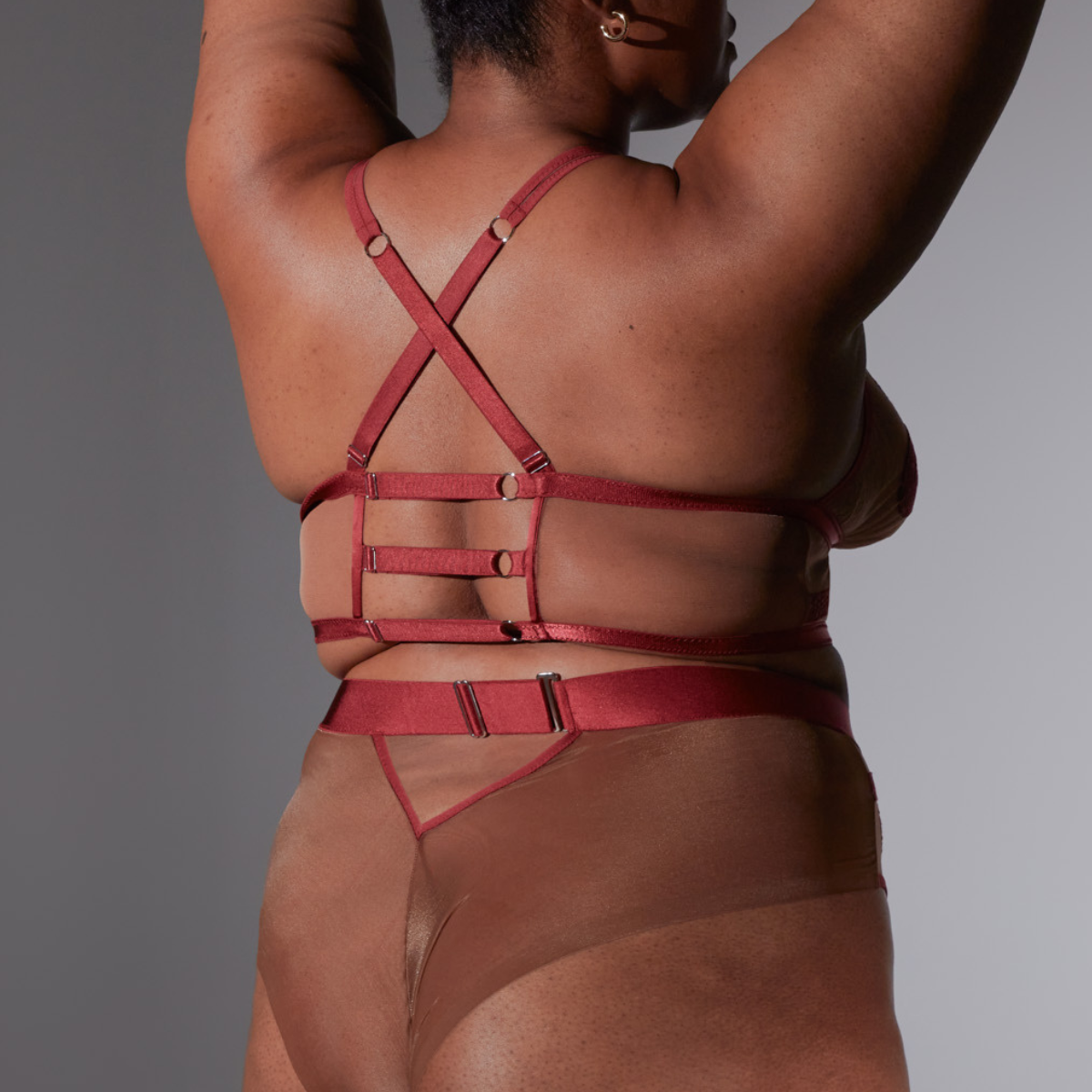 Medusa Bralette - Oxblood & Toffee Lace Bralette for Women | Comfortable Wireless Bralette for Everyday Wear, Lounge, Yoga & Sleep