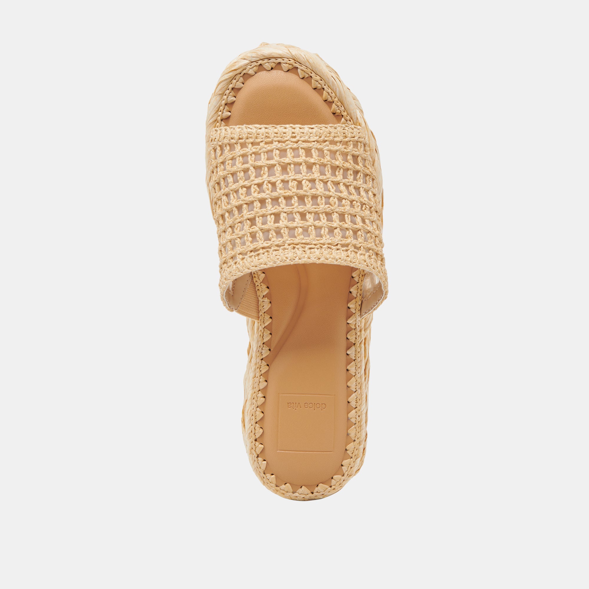 Chavi Women's Natural Woven Raffia Mesh Sandals - Comfortable Summer Beach Slides for Outdoor Walking, Vacation & Casual Wear