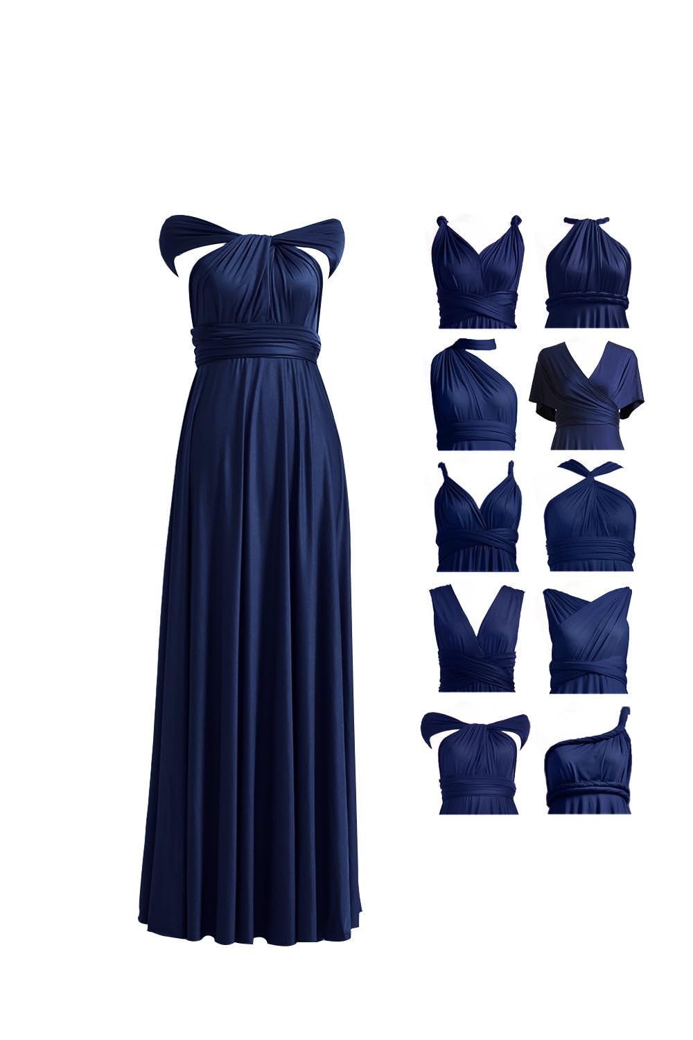 72 Styles Convertible Infinity Dress with Bandeau - Multi-Way Wrap Twist Bridesmaid Dress for Women, Long Plus Size Wedding Guest Dress - Perfect for Parties, Prom, Formal Events & Special Occasions