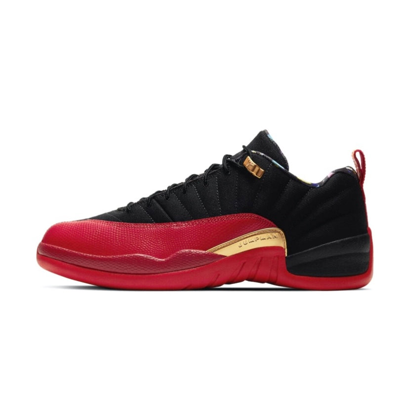 Air Jordan 12 Retro Low Superbowl Sneakers - Black, Varsity Red & Gold Colorway - Perfect for Basketball, Streetwear & Sneaker Collectors