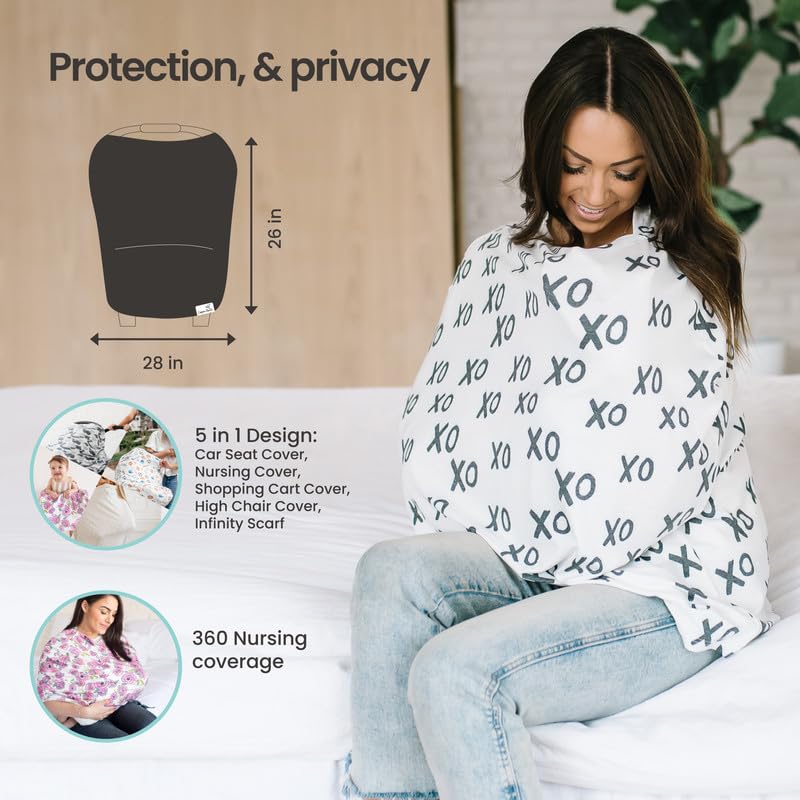 Copper Pearl Multi-Use Car Seat & Stroller Cover - UV Sun Protection, All-Season Baby Shade, Stylish Nursery Designs, Easy Access for Parents | Perfect for Outdoor Walks, Shopping & Travel