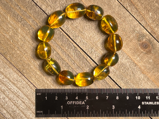 Handmade Mexican Amber Crystal Beaded Bracelet – Natural Healing Stones for Women, Men – Perfect for Meditation, Yoga & Spiritual Wellness