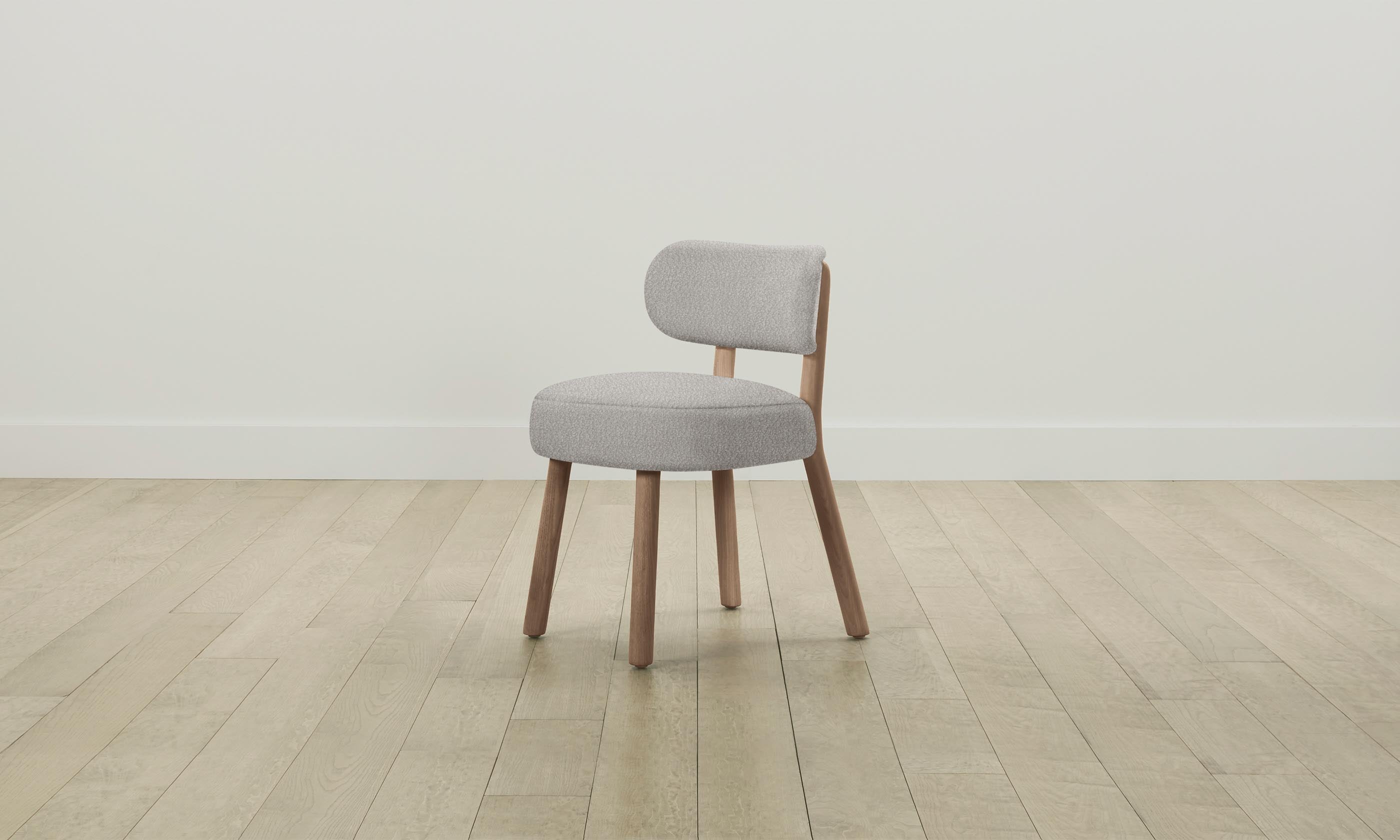 The Jane Dining Chair - Italian Bouclé Fossil Upholstered Accent Chair for Modern Dining Room, Kitchen, or Breakfast Nook - Elegant & Comfortable Seating