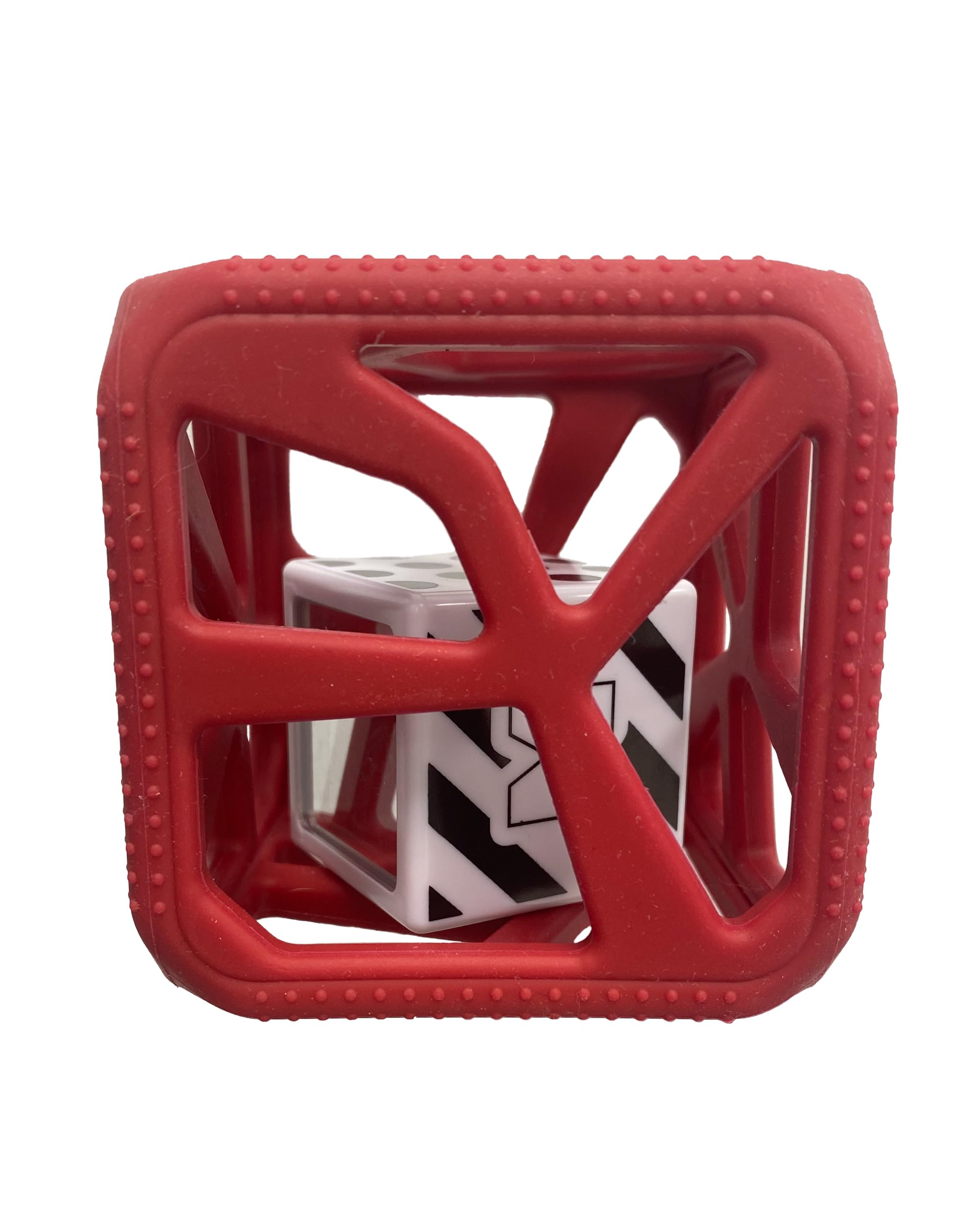 Malarkey Kids Teething Gift Set - Munch Mitt & Chew Cube Duo for Babies & Toddlers | BPA-Free Baby Teething Toys for Gum Relief & Sensory Stimulation | Perfect for Soothing Sore Gums & Early Childhood Development (Red)