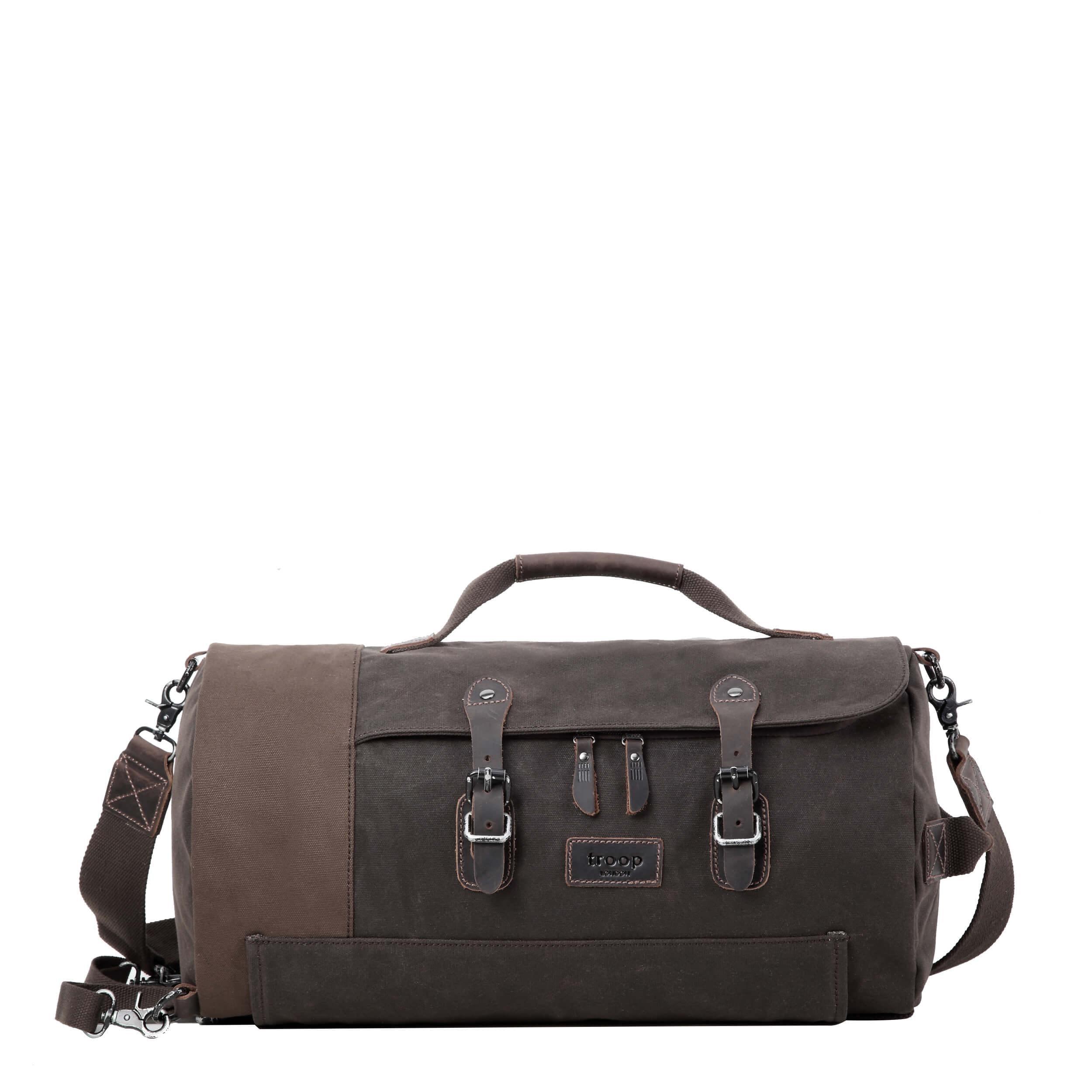 TRP0444 Troop London Heritage Canvas Duffel Backpack - Vintage Style Travel Bag for Men & Women - Perfect for Gym, Weekend Getaways & Business Trips