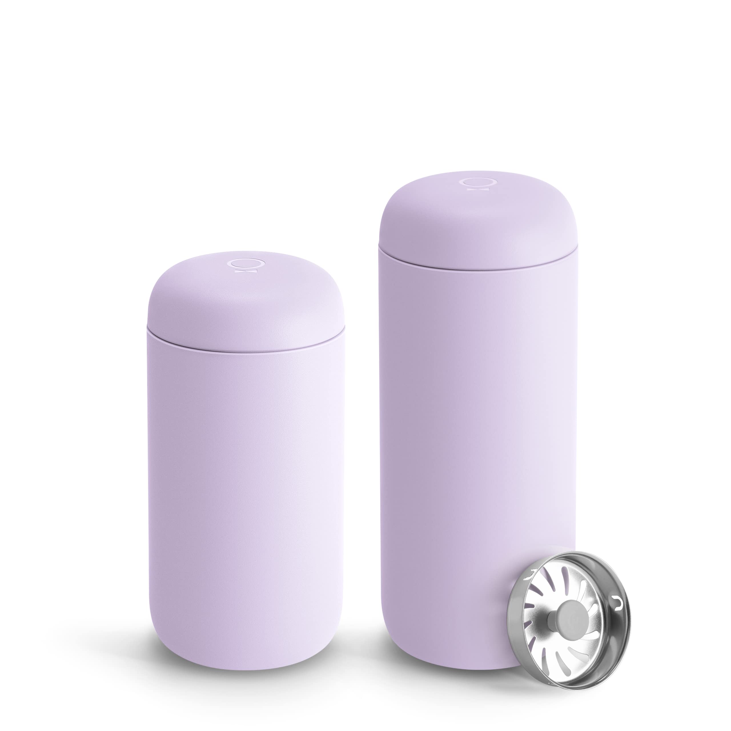 Fellow 12 oz Carter Move Travel Mug - Vacuum-Insulated Stainless Steel Coffee Tumbler with Ceramic Coating & Splash Guard - Leakproof & Temperature Retention - Perfect for Commuting, Office & Outdoor Activities - Lavender Purple