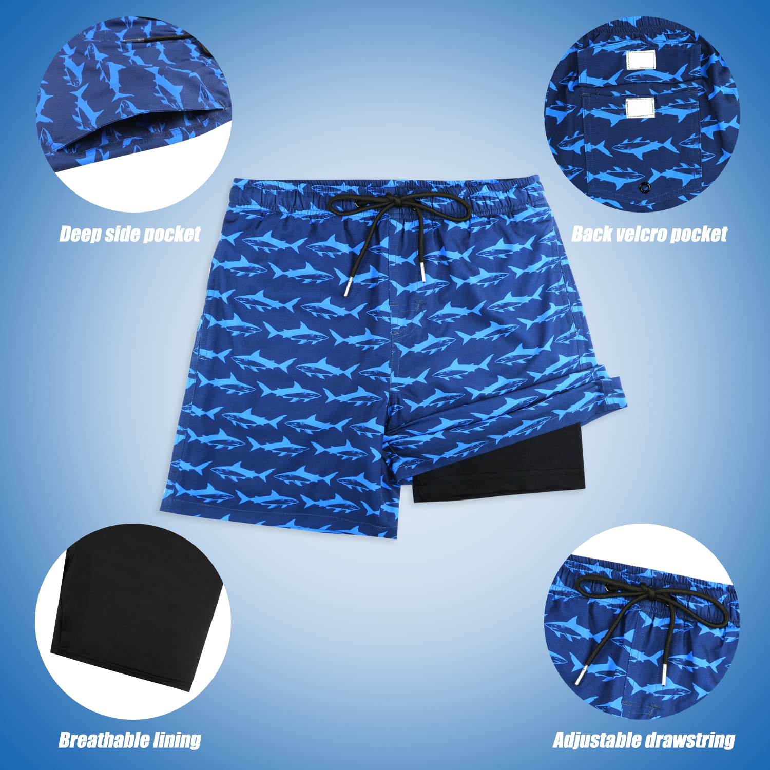 Upgraded Boys Swim Trunks with Compression Liner & Rash Guard Set - UPF 50+ Sun Protection for Toddlers - Perfect for Beach, Pool & Water Play