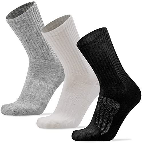 3 Pairs Black+white+light Grey