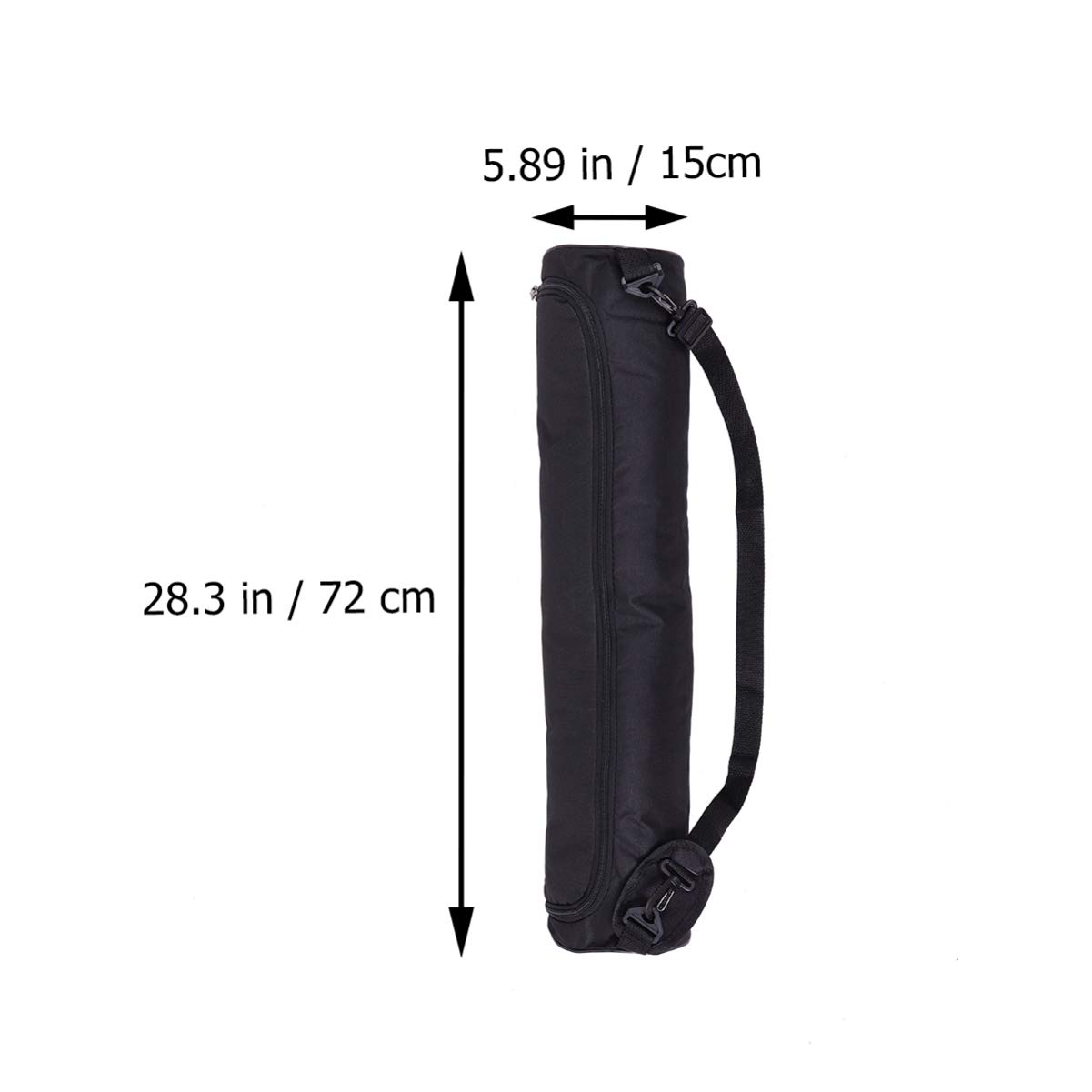 BESPORTBLE Waterproof Full-Zip Yoga Mat Bag - Durable Canvas Yoga Mat Carrier with Adjustable Shoulder Strap for Gym, Travel & Yoga Class (Black) - Perfect for Yoga Enthusiasts, Fitness Trainers & On-the-Go Storage