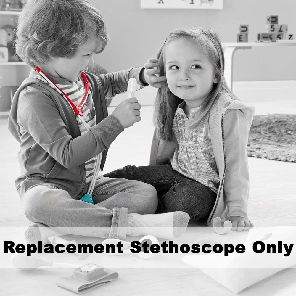 Fisher-Price Medical Kit Pretend Doctor Bag Playset Replacement Parts - Stethoscope, Thermometer & Accessories for Kids Role Play - Red, White, Light Blue - Perfect for Pretend Play, Birthday Gifts & Early Learning Activities