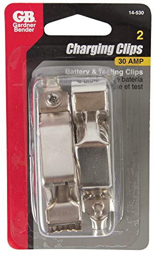 GB Gardner Bender 14-530 30 Amp Heavy Duty Battery Charging Clips (2-Pack) - Perfect for Car, Boat, RV & Power Equipment Maintenance