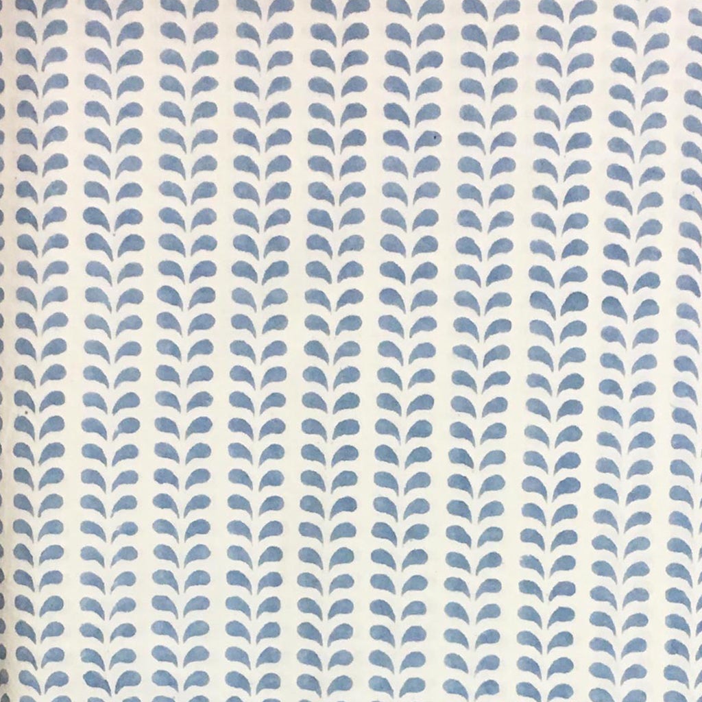 Handmade Block Printed Cotton Bindi Fabric - Blue Sample for DIY Crafts, Home Decor & Fashion Accessories