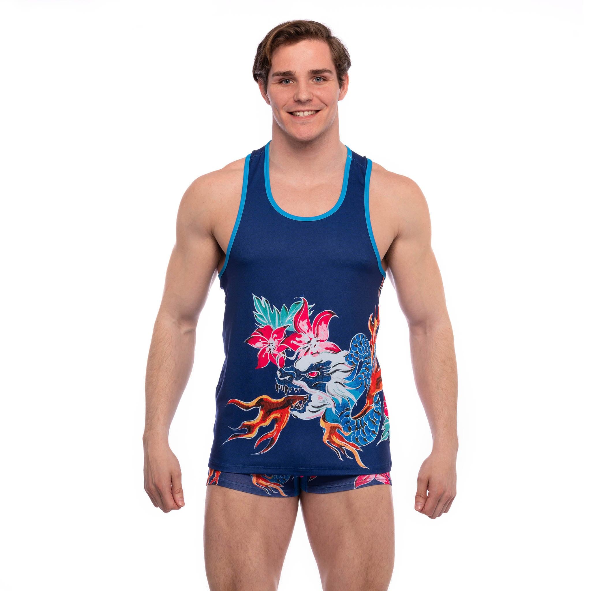 Fire Breathing Dragon Graphic Tank Top for Men & Women - Cool Vintage Style Muscle Tee for Gym, Workout, and Casual Wear