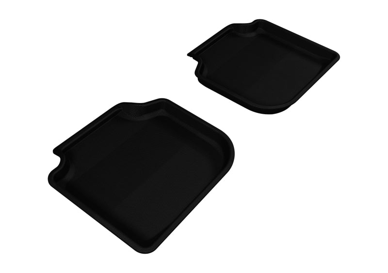 3D MAXpider Custom Fit All-Weather Floor Mats for 2012-2019 Volkswagen Passat - 2nd Row Kagu Series (Black) | Premium Car Protection for Daily Commute & Family Road Trips