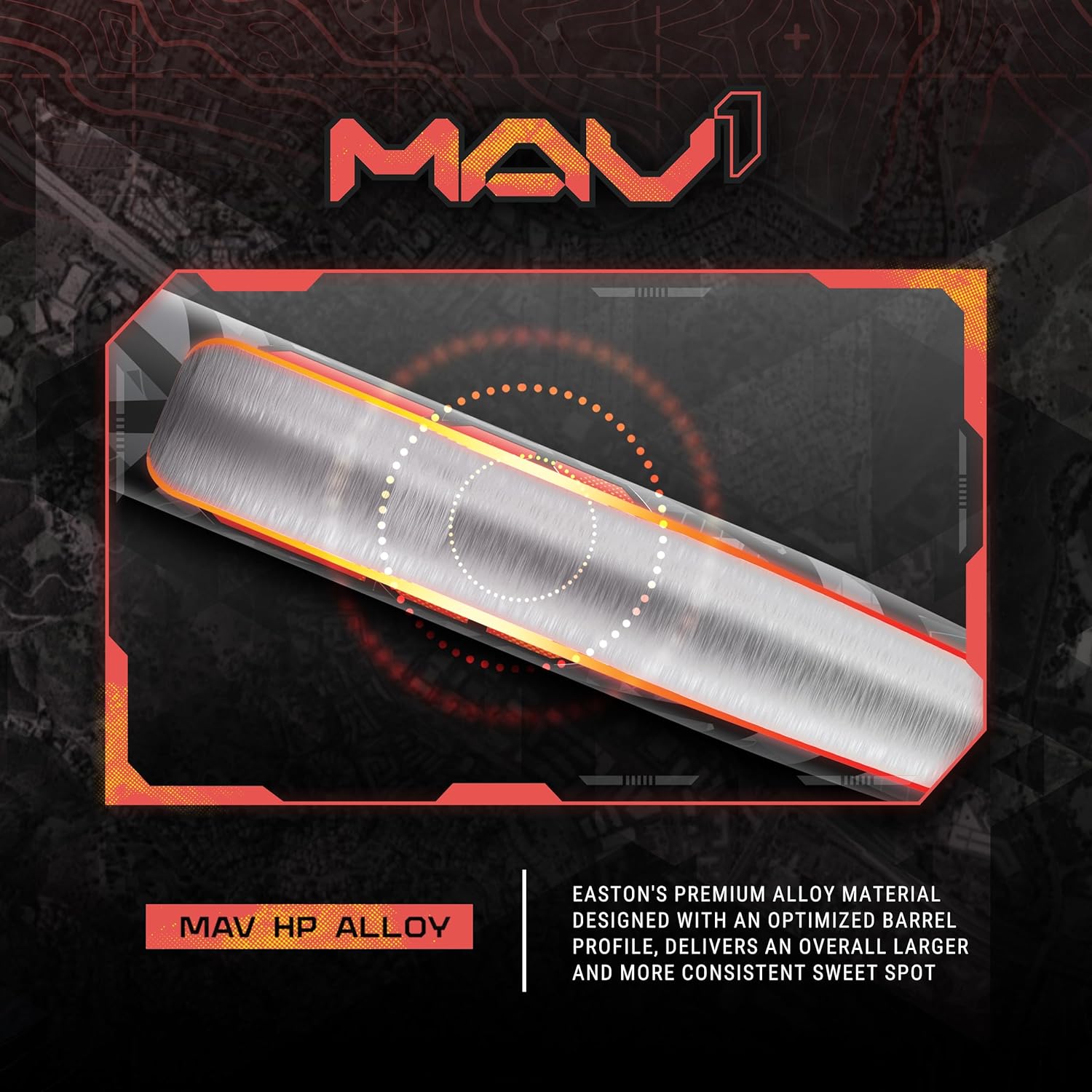 Easton 2024 MAV1 USSSA Baseball Bat - Drop 1 Single Piece Aluminum Bat in Black/Orange for Youth & Adult Players - Perfect for Competitive Games & Training Sessions