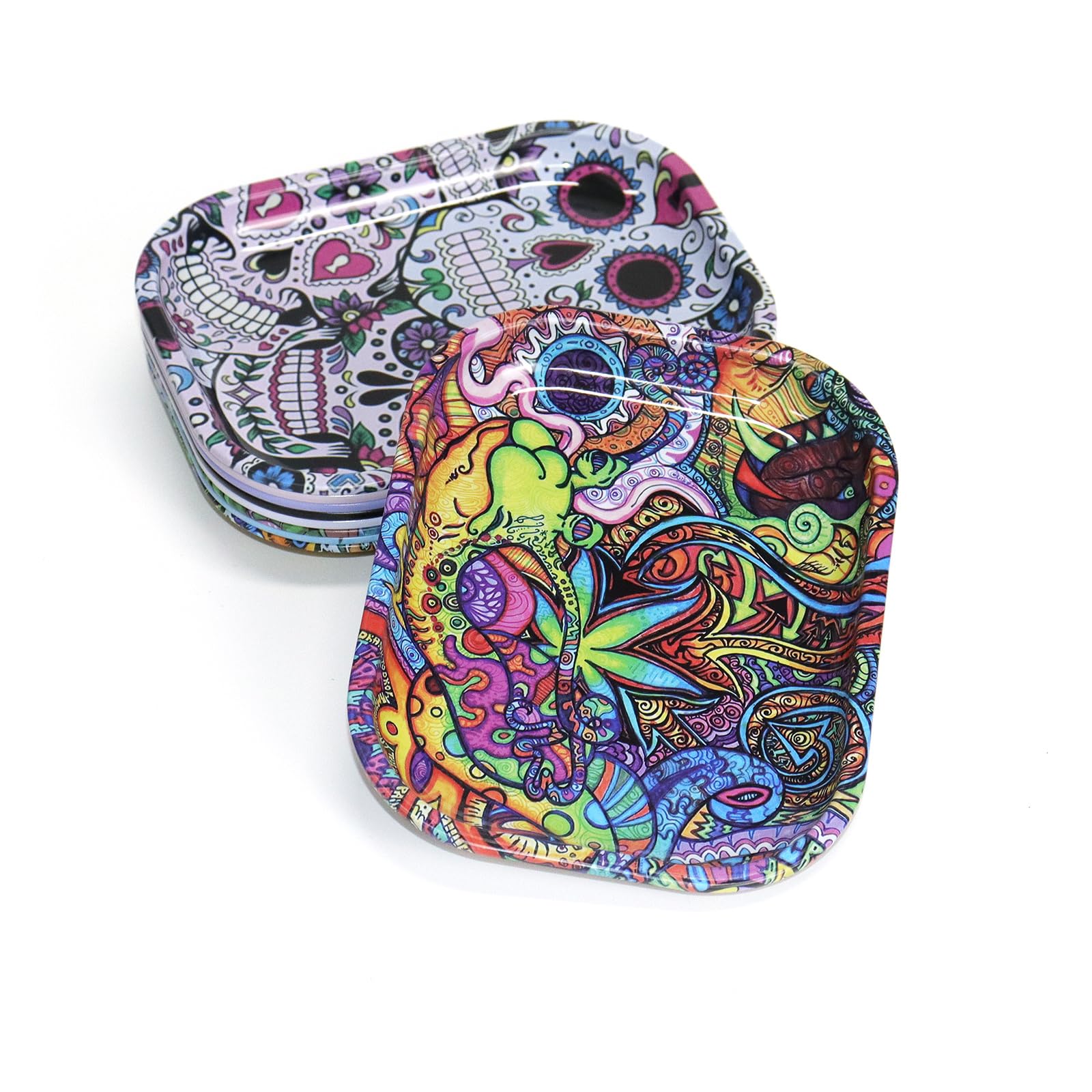 Premium Metal Rolling Tray with Skull Design - 7
