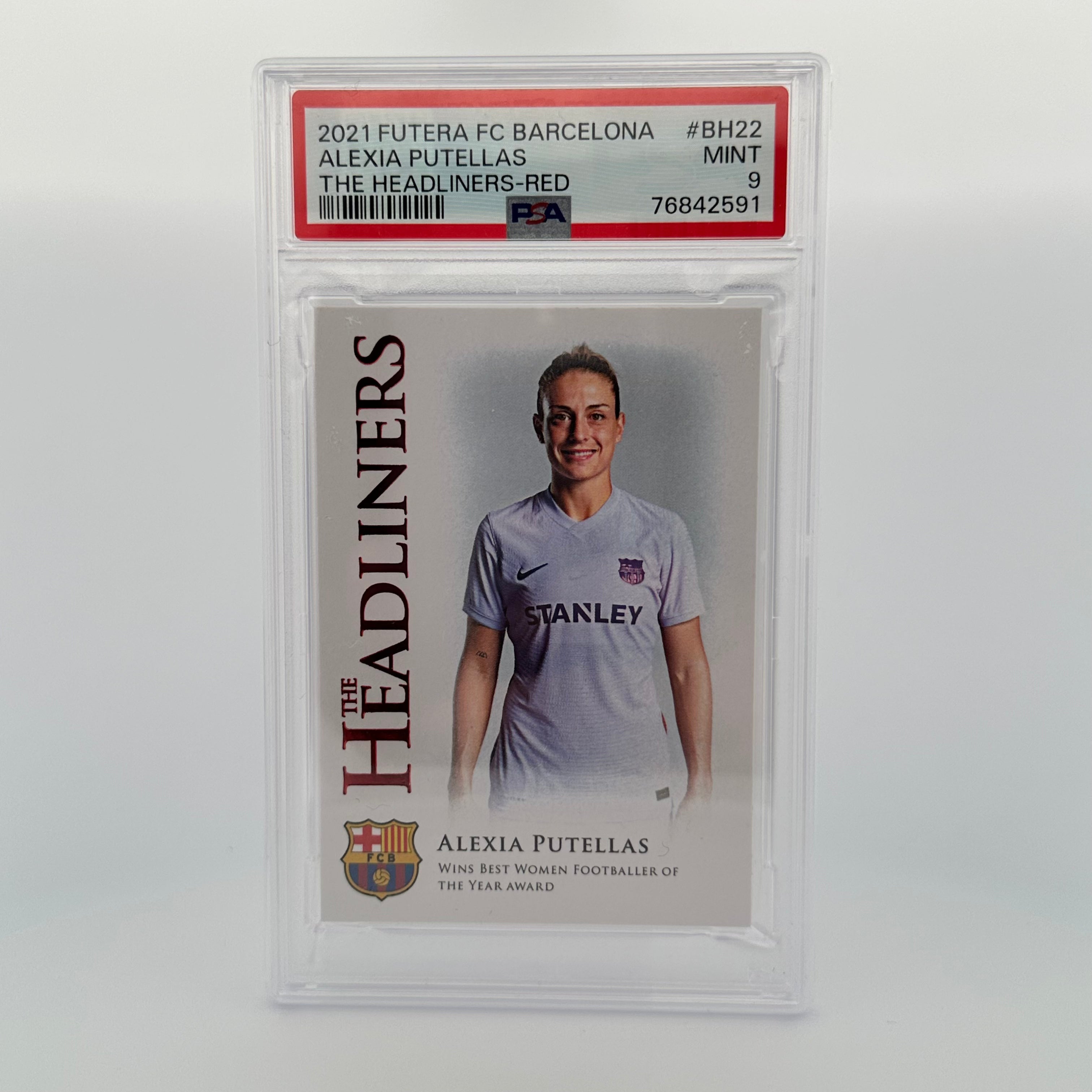PSA 9 Graded 001/010 Alexia Putellas #BH22 2021 The Headliners Red Soccer Trading Card - Perfect for Collectors, Investors & FC Barcelona Fans