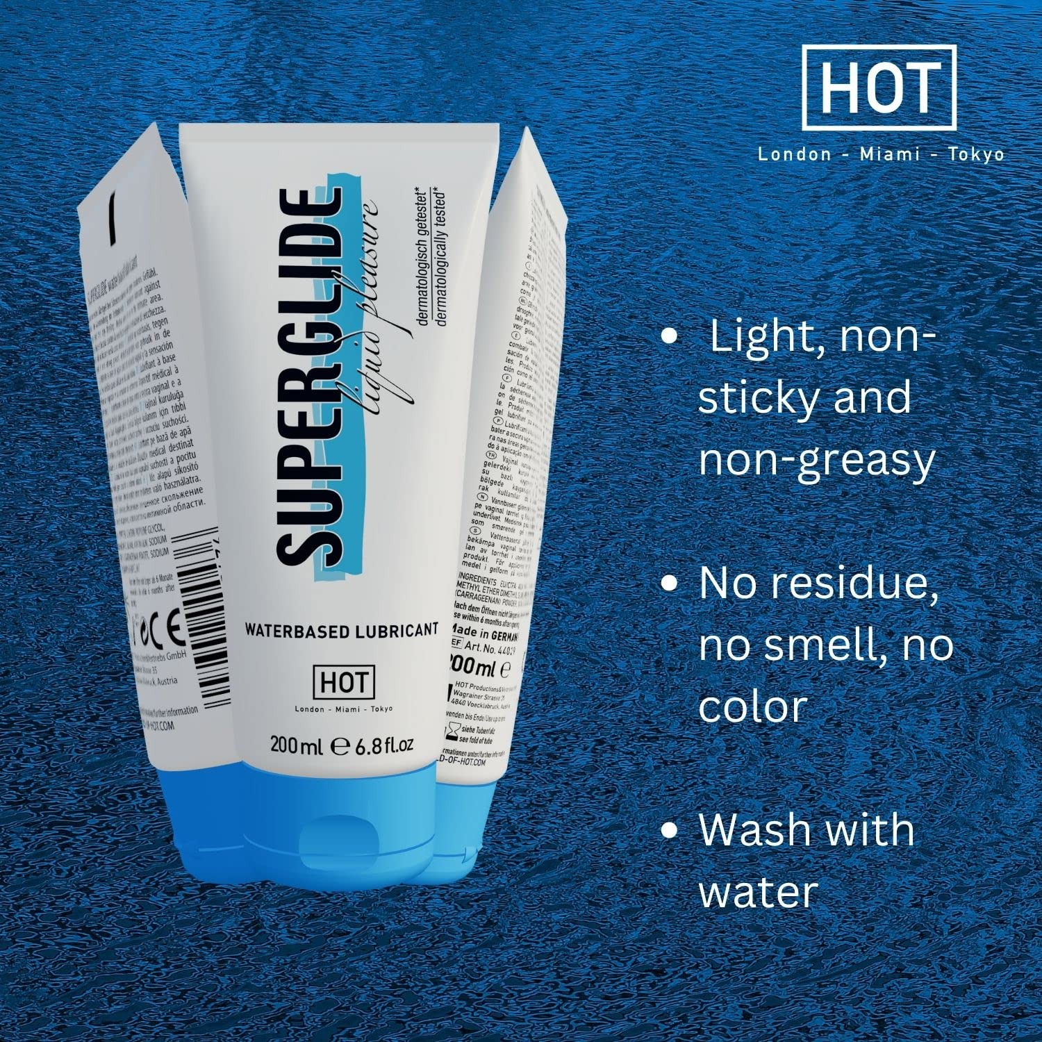 Superglide Liquid Pleasure Water-Based Personal Lubricant for Couples & Sex Toys - Vitamin E Enriched Sex Gel for Enhanced Intimacy - 200ml EU-Made Lube for Sensual Massage, Foreplay & Enhanced Pleasure