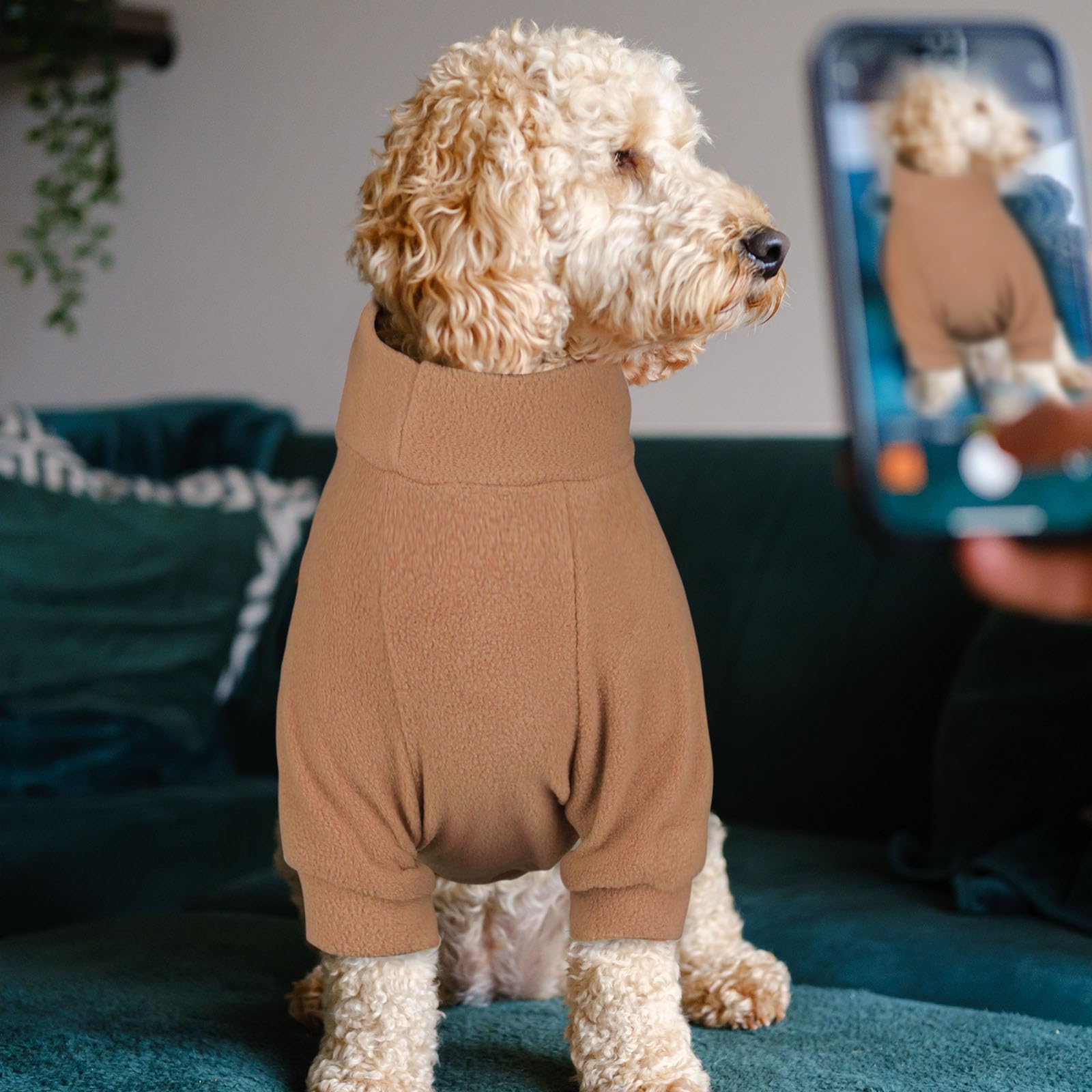 3 Pack Fleece Dog Sweaters for Medium Dogs - Soft Warm Turtleneck Pet Sweatshirt for Small to Medium Breed Dogs (Gray, Blue, Coffee) - Perfect for Winter Walks & Indoor Comfort