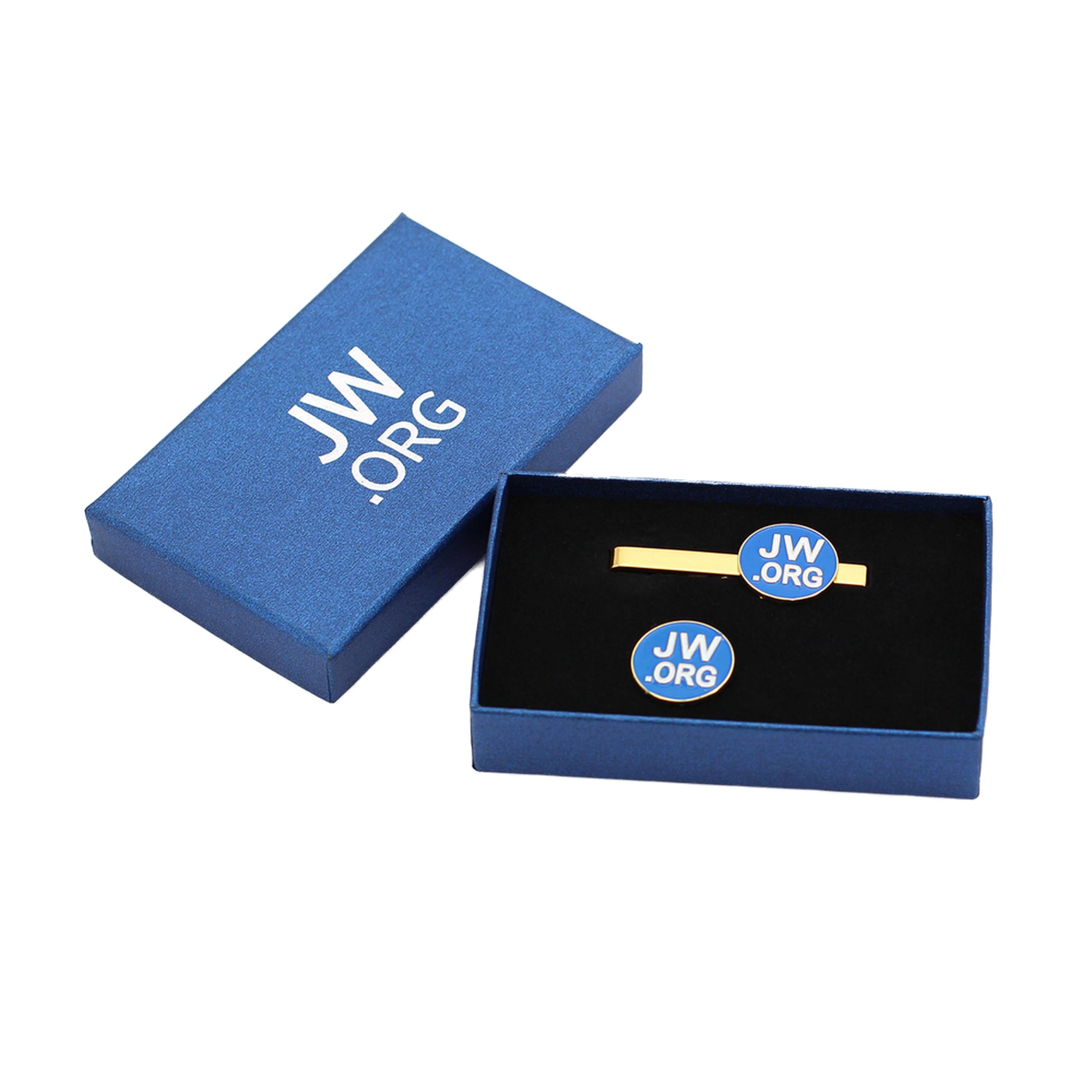 JW.org Metal Necktie Clip and Lapel Pin Gift Set - Gold Tone with Elegant Gift Box - Perfect for Church Events, Weddings & Formal Occasions