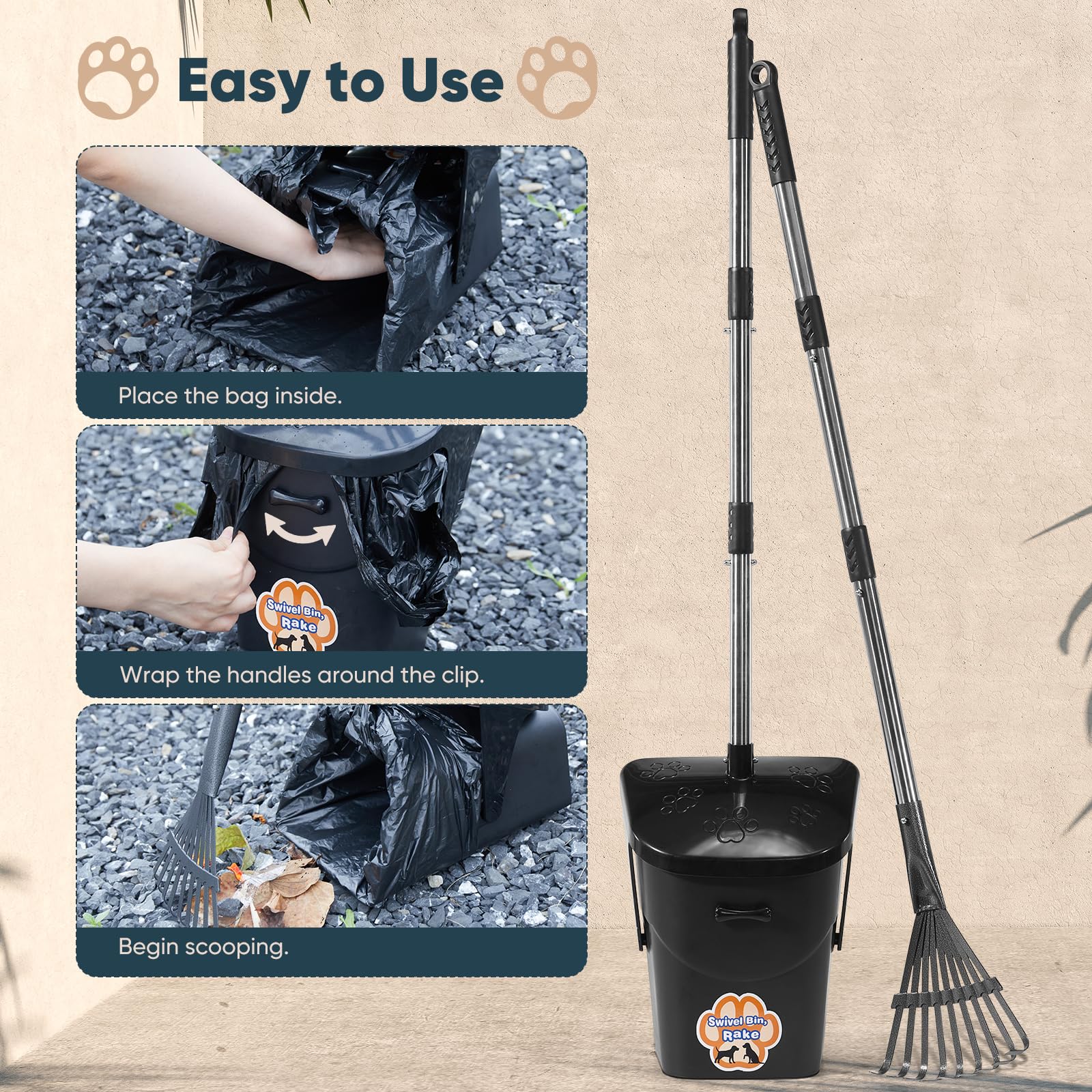 Stainless Steel Dog Pooper Scooper with 40