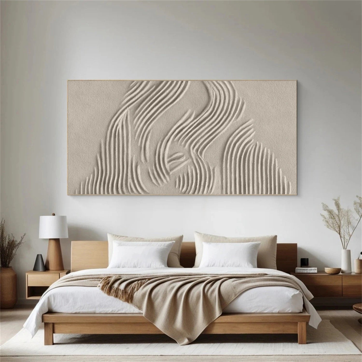 Abstract Beige & Brown Wall Art Print #BB144 - Perfect for Living Room, Bedroom & Office Decor