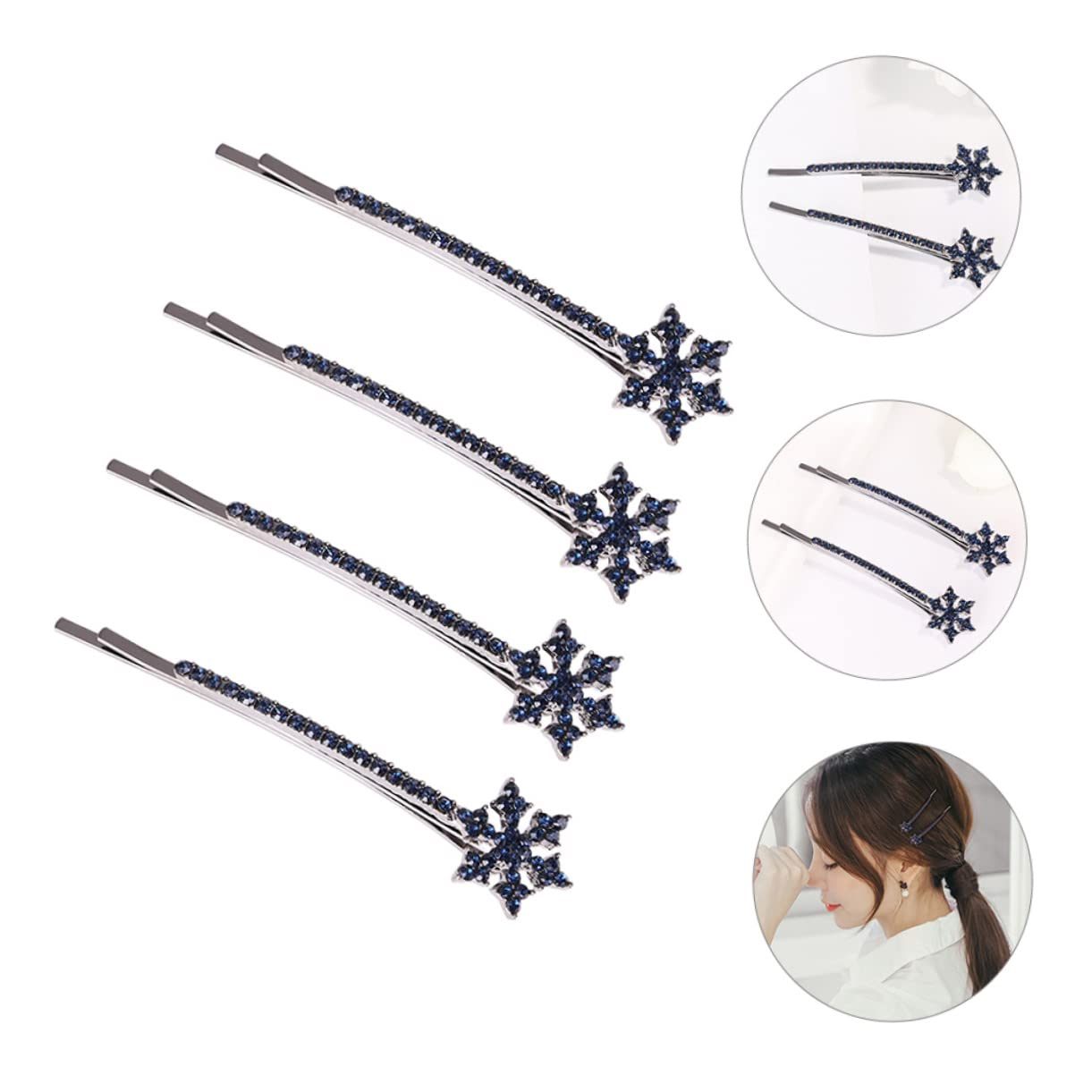 Beaupretty 16 Pcs Winter Snowflake Hair Clips - Decorative Hair Barrettes & Bobby Pins for Women, Christmas Holiday Hair Accessories (Alloy Cymbidium Design) - Perfect for Parties, Weddings & Festive Occasions