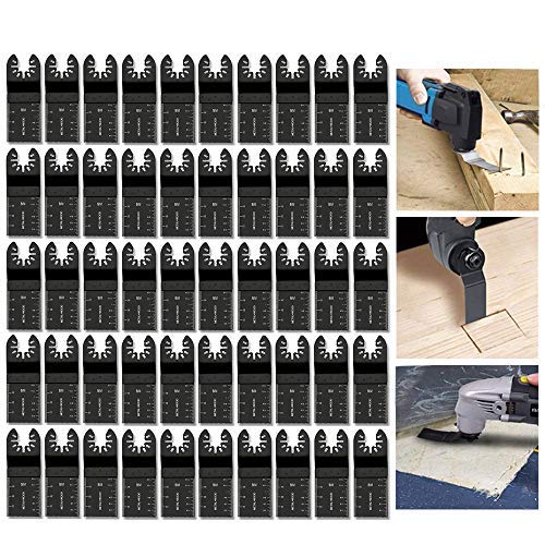 Diagtree 100-Piece Wood Oscillating Multitool Saw Blade Set - Compatible with Fein Multimaster, Porter Cable, Black & Decker, Bosch, Dremel, Craftsman, Ridgid, Ryobi, Makita, Milwaukee, Dewalt & Rockwell - Perfect for Woodworking, Flooring, Drywall & DIY Home Renovation Projects