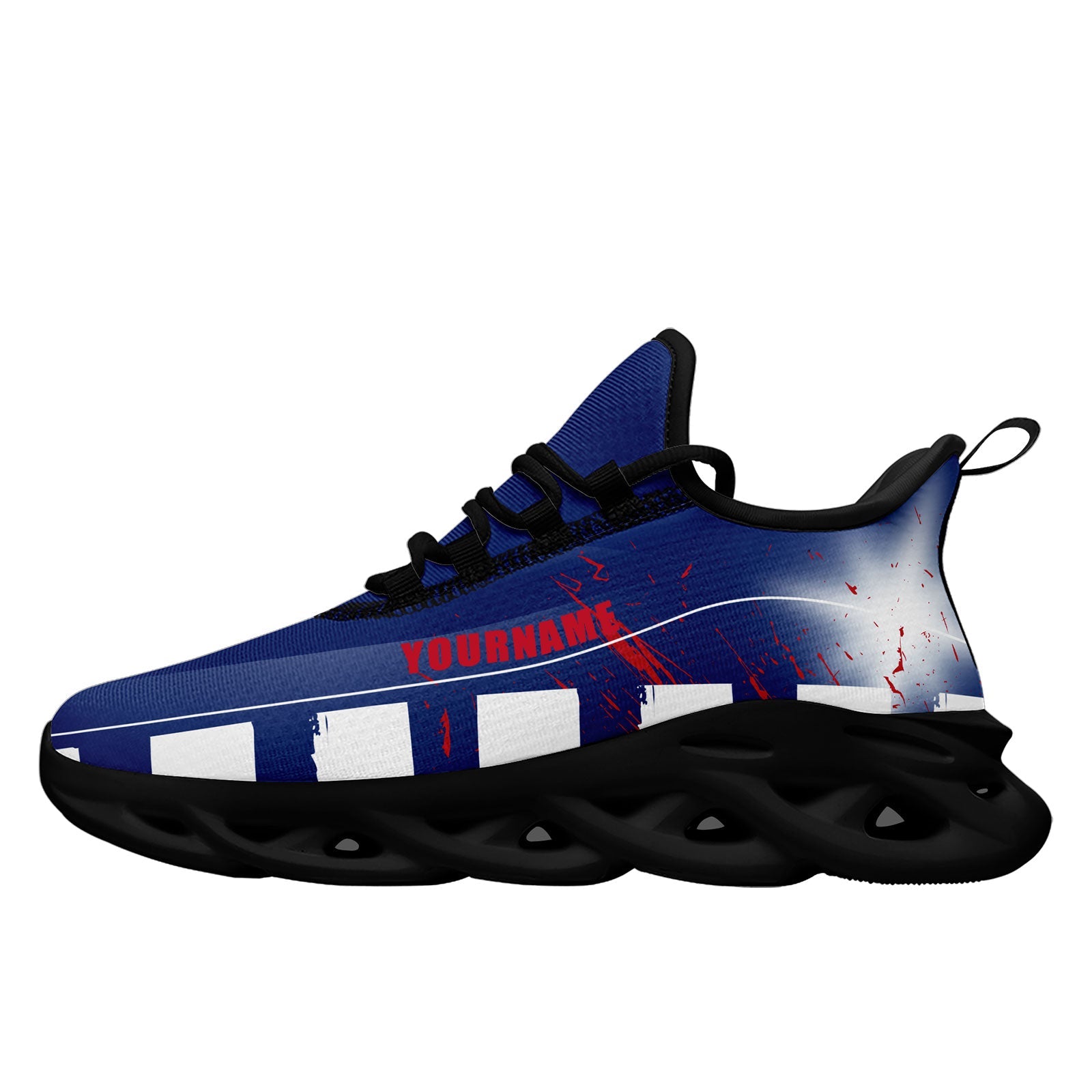 Custom Blue & Red New York Maxsoul Personalized Sneakers FN003 D020260 - Handmade Trendy Basketball Shoes for Men & Women - Perfect for Streetwear, Gym Workouts & Casual Fashion