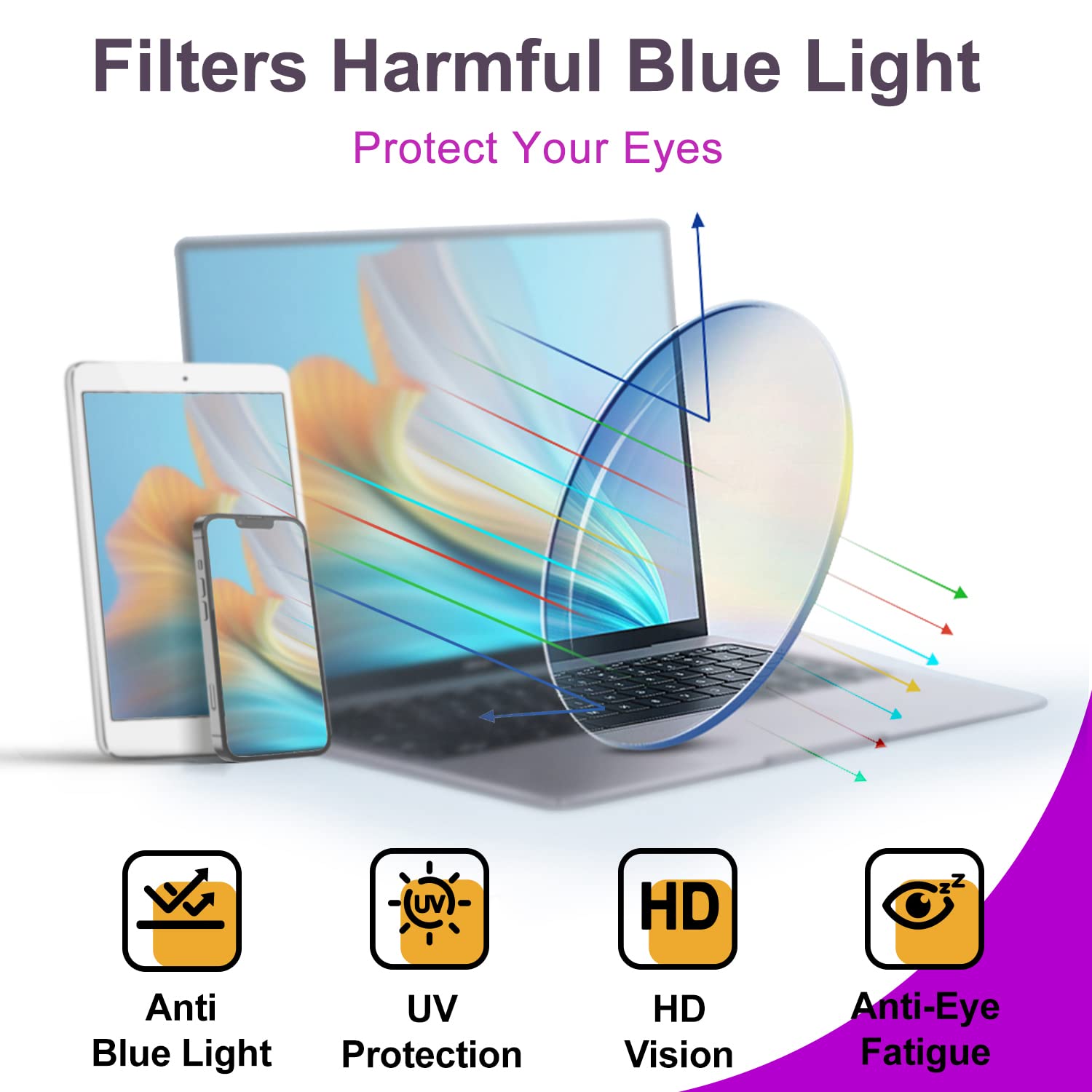 VISOONE Blue Light Blocking Glasses for Women & Men - Acetate Frame with Metal Rim, Anti Glare, Computer & Gaming Eyewear - Reduce Eye Strain & Improve Sleep - Perfect for Office, Reading & Screen Use
