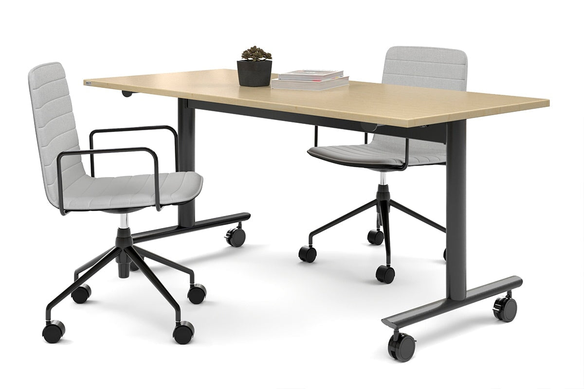 Jasonl Flip Top Folding Mobile Meeting Room Table - 1200L x 800W - Portable Conference Table for Office, Classroom & Events - Space-Saving Foldable Design for Small Rooms & Temporary Workspaces